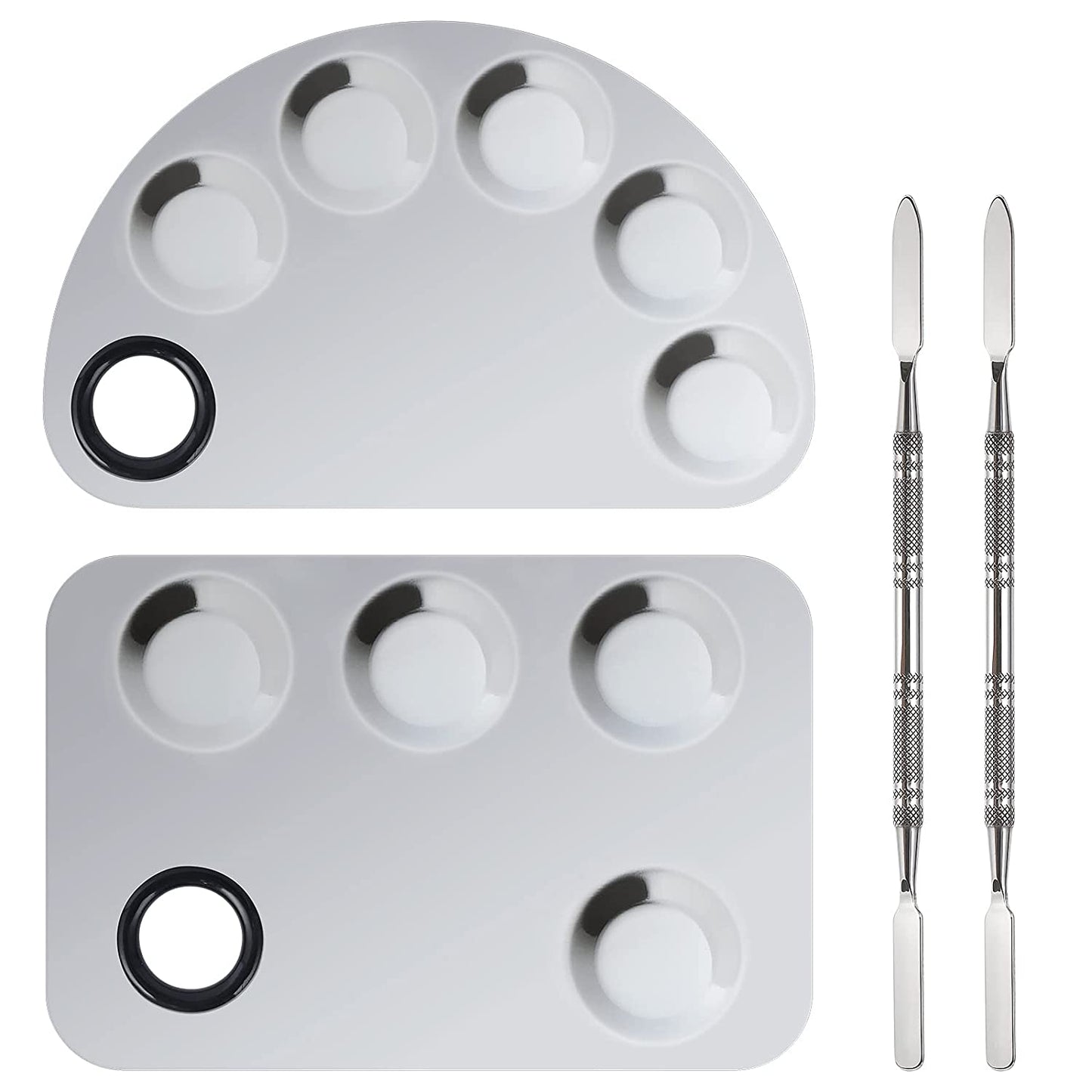 Penugo Upgrade Mixing Makeup Palette, Heart Stainless Steel Cosmetic Palette with Spatula Tool, Nail-Art Mixing Palette for Cosmetic Pigment Blending Health & Beauty > Personal Care > Cosmetics > Cosmetic Tools > Makeup Tools Penugo big2
