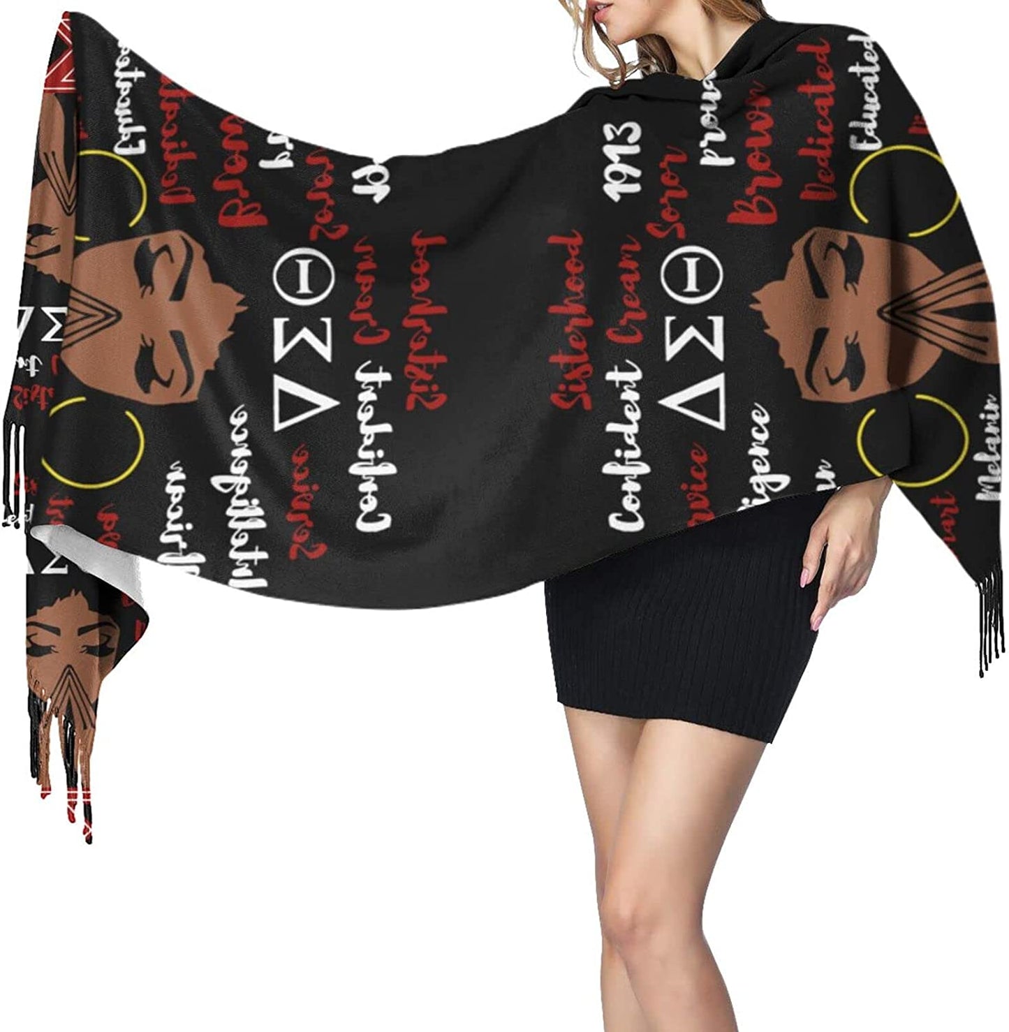 Sorority Gifts Womens Scarf Shawls and Wraps for Winter Warm Long Large Scarves Gift Idea Apparel & Accessories > Clothing Accessories > Scarves & Shawls Generic
