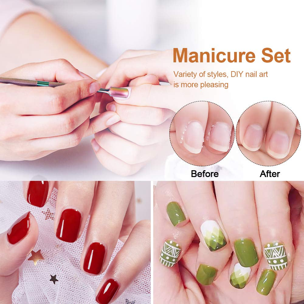 Kalolary 7Pcs Cuticle Nippers and Cutter Kit, Ingrown Toenail File, Triangle Nail Polish Remover Cuticle Pusher Trimmer Stainless Steel Manicure Tools Set for Fingernails and Toenails Health & Beauty > Personal Care > Cosmetics > Cosmetic Tools > Nail Tools Kalolary