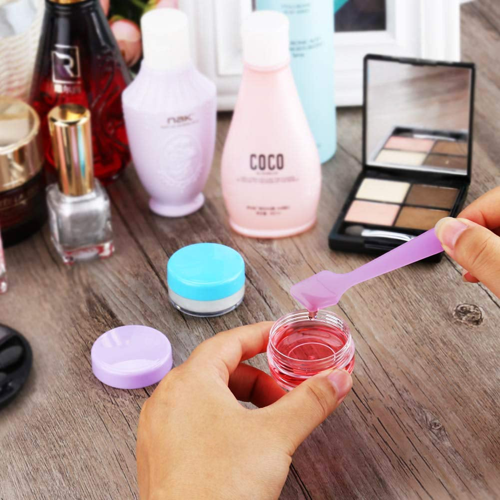 Greatforu 50Pcs Cosmetic Spatula for Face Cream Stick Plastic Frosted Tip Spoon Disposable Makeup Tool for Easy Mixing, Sampling, Waxing DIY Beauty Tools, 3.2'' X 0.6'', Clear, Pink, Purple Health & Beauty > Personal Care > Cosmetics > Cosmetic Tools > Skin Care Tools GreatforU
