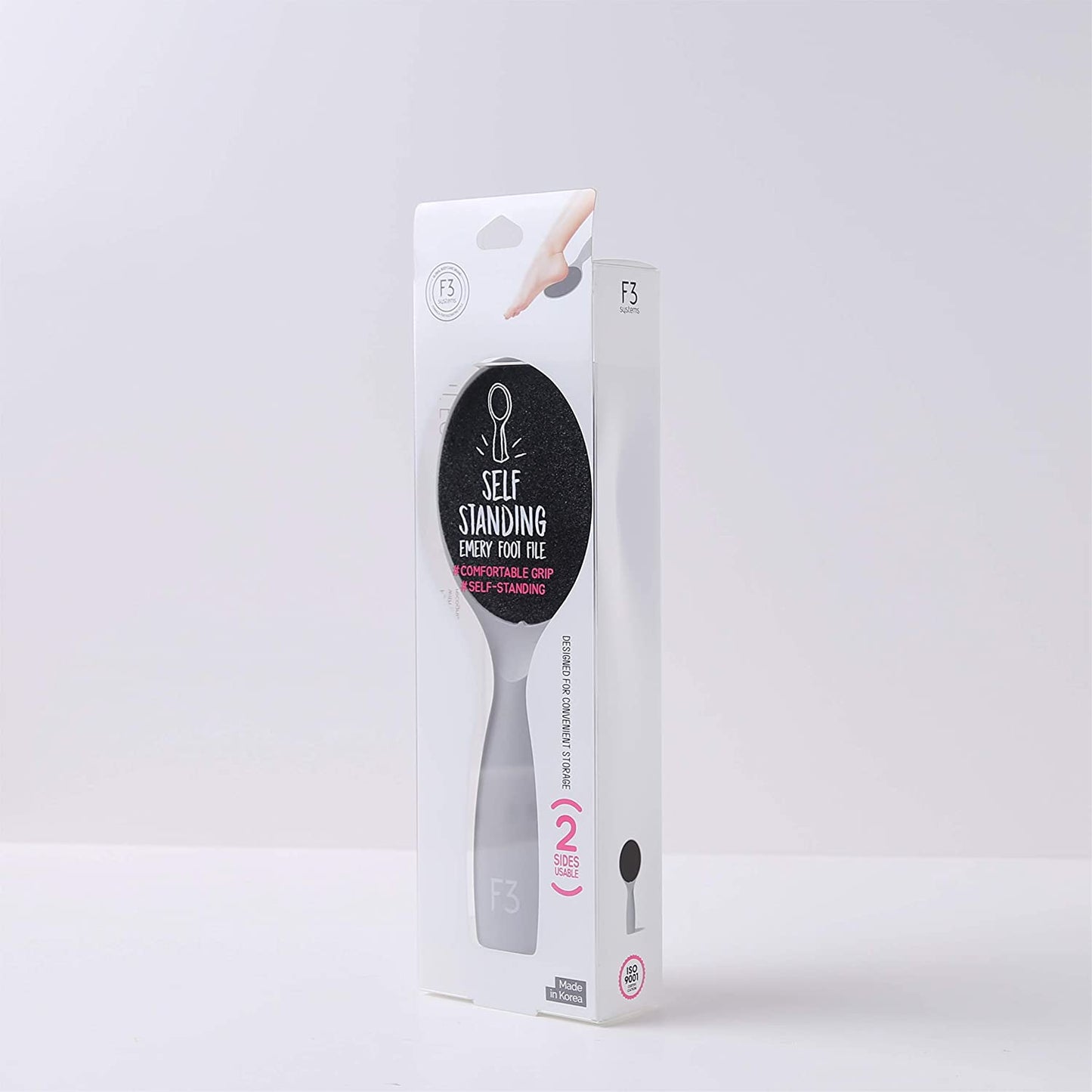 F3 Systems, Self-Standing Emery Foot File, Double-Sided Pedicure Tool, Effective for Cracked Heel, for Wet & Dry Feet, Pedicure, Hygienic Exfoliating, Callus Remover, Foot Scrubber, Professional Care Health & Beauty > Personal Care > Foot Care F3 systems