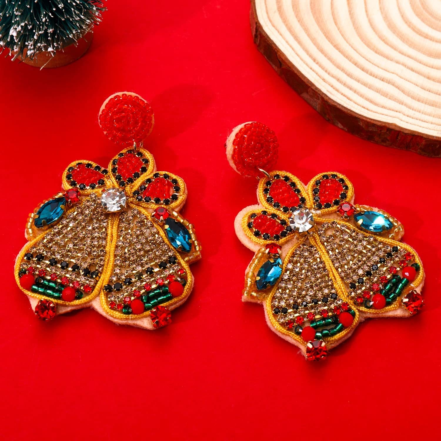 Christmas Earrings for Women Christmas Bead Dangle Earrings Bohemia Handmade Colorful Seed Beaded Drop Earrings Christmas Gifts for Women Girls Apparel & Accessories > Jewelry > Earrings JERTOCLE