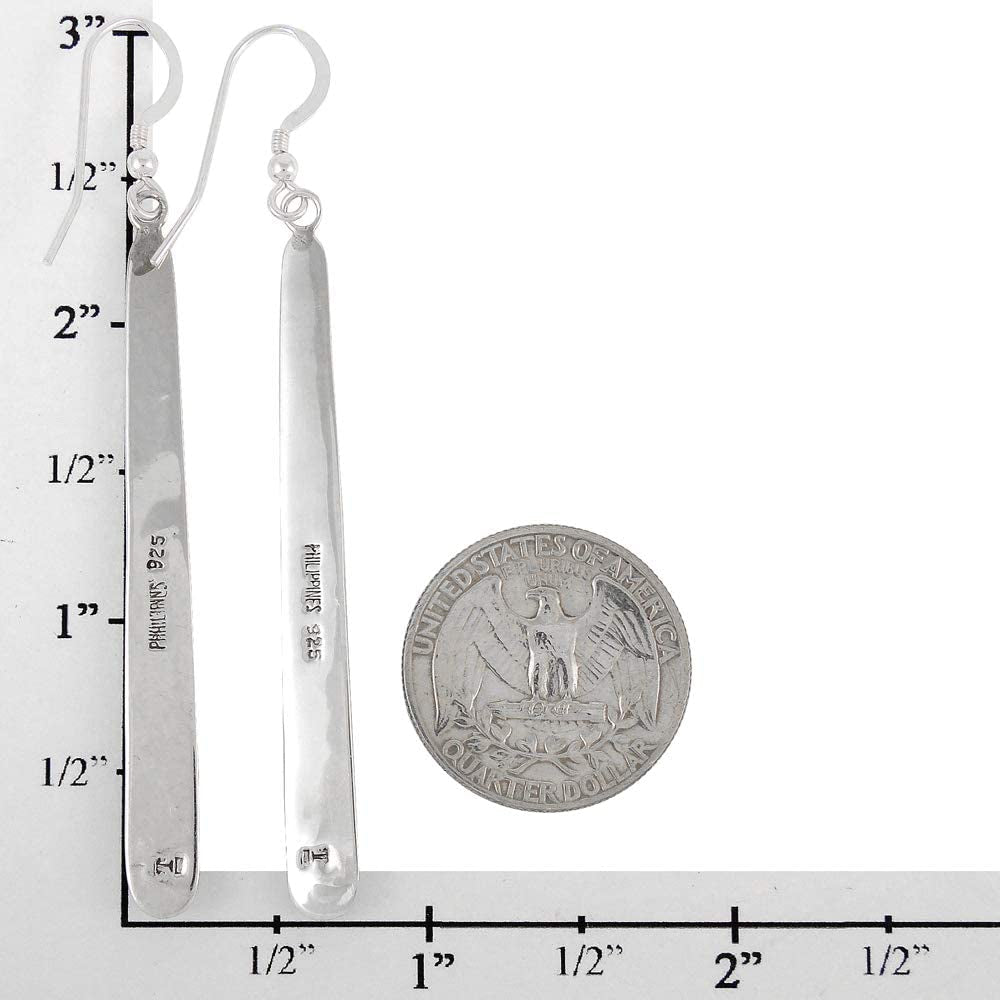 Turquoise Earrings in Sterling Silver & Genuine Gemstones (2.5" Long) Apparel & Accessories > Jewelry > Earrings Turquoise Network