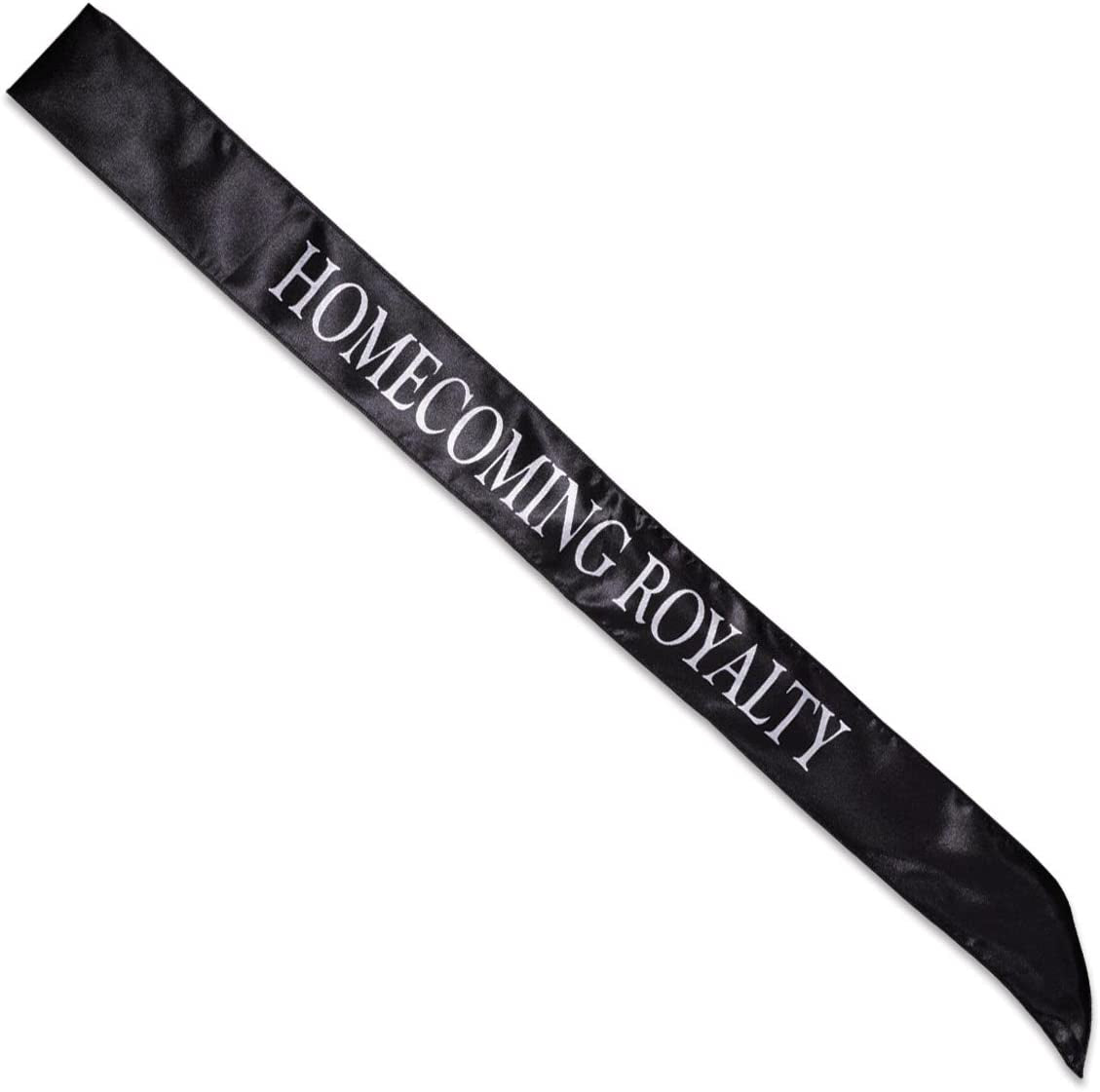 Satin Homecoming Royalty Sash, Silver Black Imprint Apparel & Accessories > Clothing Accessories > Sashes Anderson's Black/White
