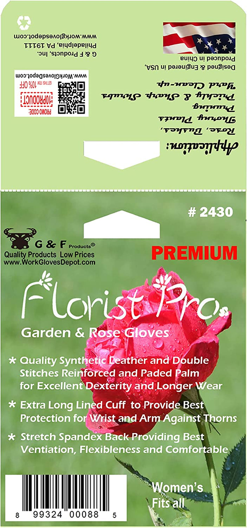 G & F Products Florist Pro Long Sleeve Rose Gardening Gloves Apparel & Accessories > Clothing Accessories > Gloves & Mittens G & F Products