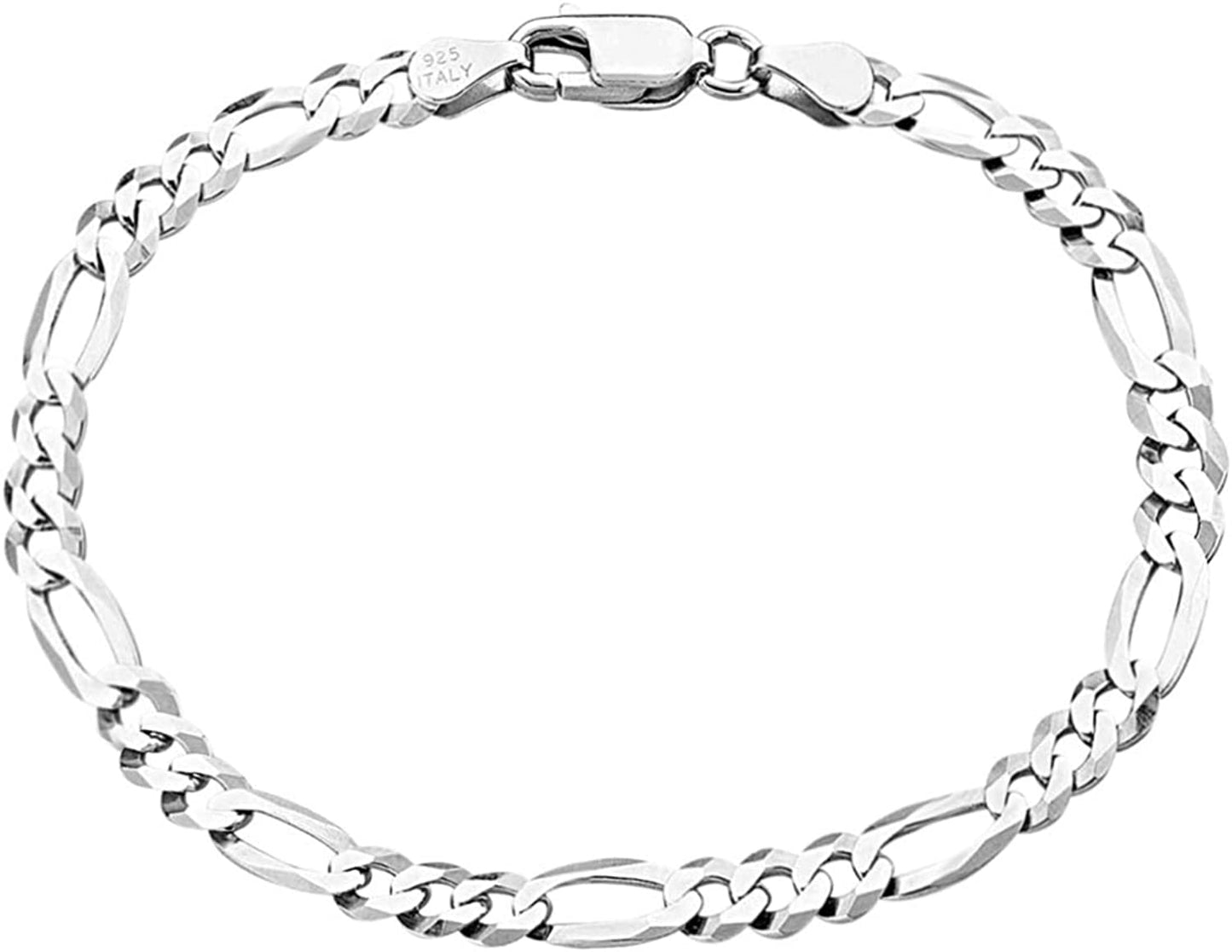 Savlano 925 Sterling Silver Solid Italian Figaro, Rope,Herringbone, Curb, Ball Bead, Snake, Mariner Chain Anklet for Women & Girls, Comes in 0.8Mm - 5Mm Gift Box Apparel & Accessories > Jewelry > Anklets Savlano Figaro 5mm 9.0 Inches