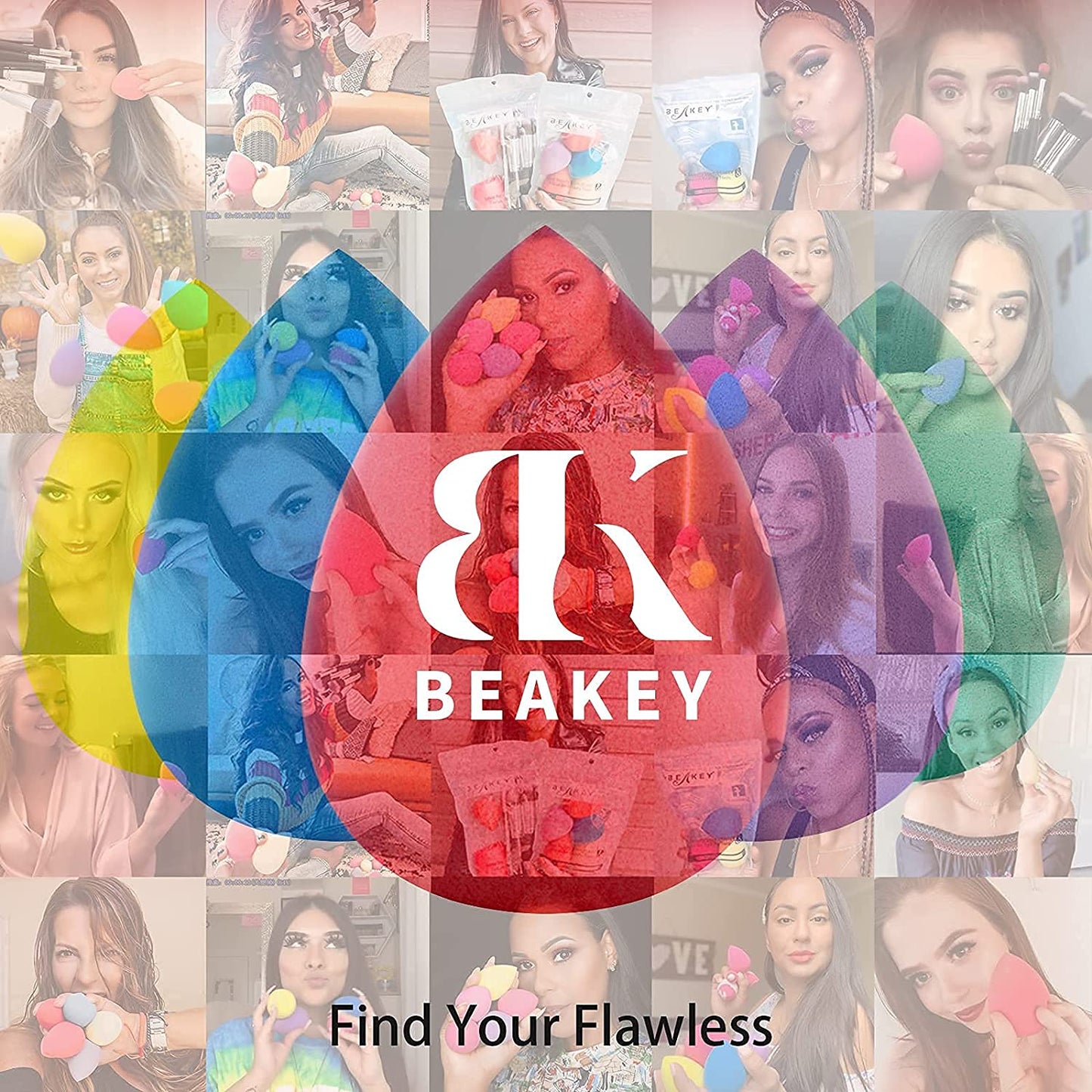 BEAKEY 5 Pcs Makeup Sponge Set, Foundation Blending Beauty Sponge, Flawless for Liquid, Cream, and Powder, Multi-Colored Makeup Sponges Health & Beauty > Personal Care > Cosmetics > Cosmetic Tools > Makeup Tools BEAKEY