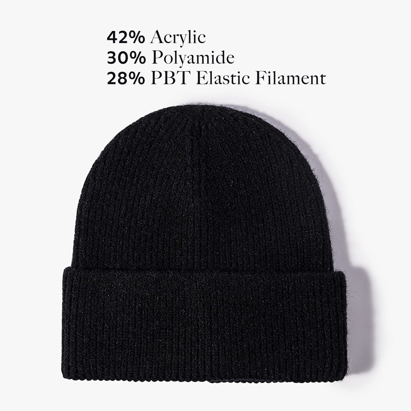 Vermo Knit Beanie Hat for Men&Women, Daily Plain Winter Hat, Stretchy Striped Cuffed Winter Hat Apparel & Accessories > Clothing Accessories > Hats Vermo