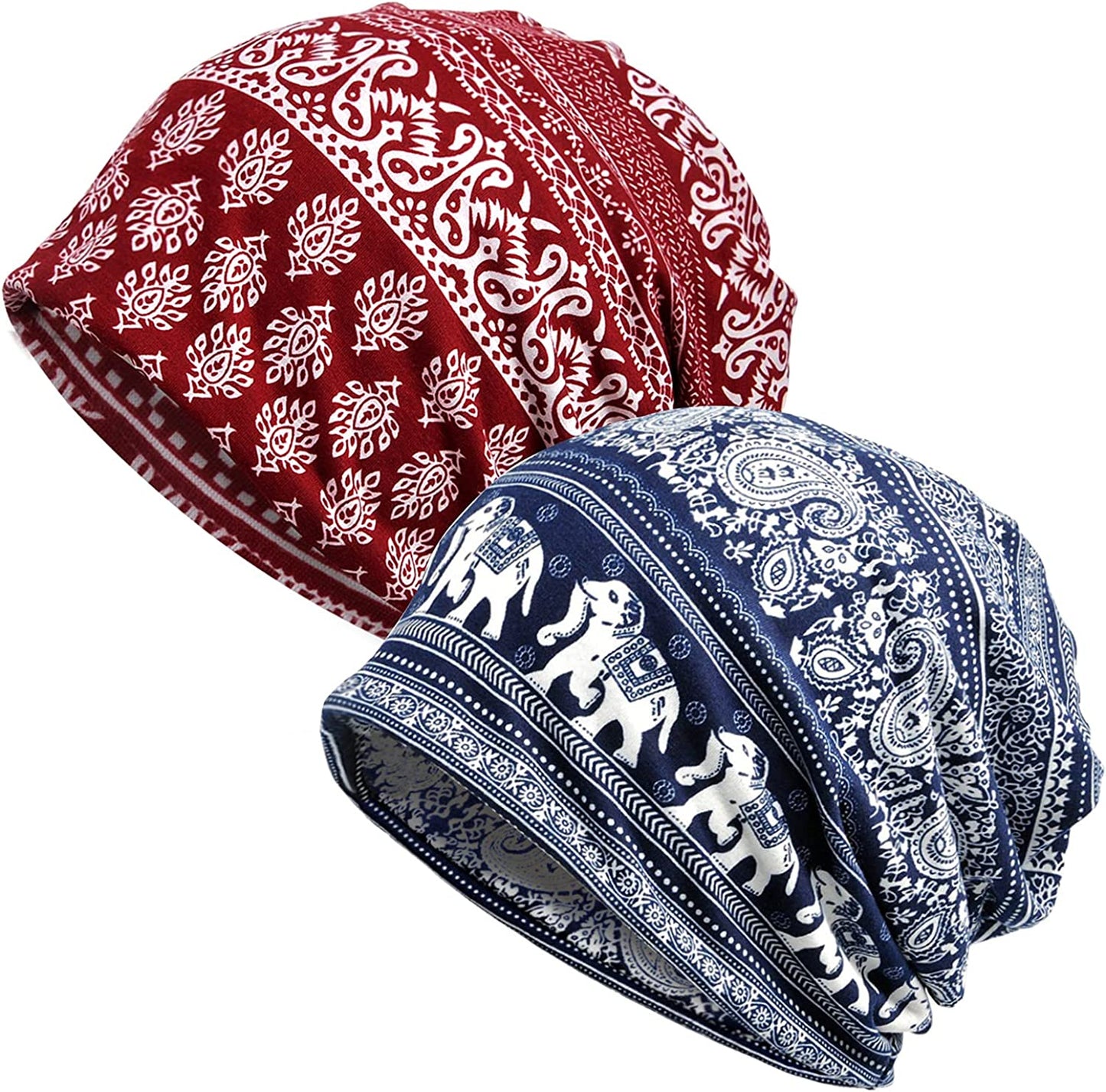 Kayier Women'S Baggy Casual Chemo Beanie Hats Headwear Caps Apparel & Accessories > Clothing Accessories > Headwear Kayier 2 Pack-t