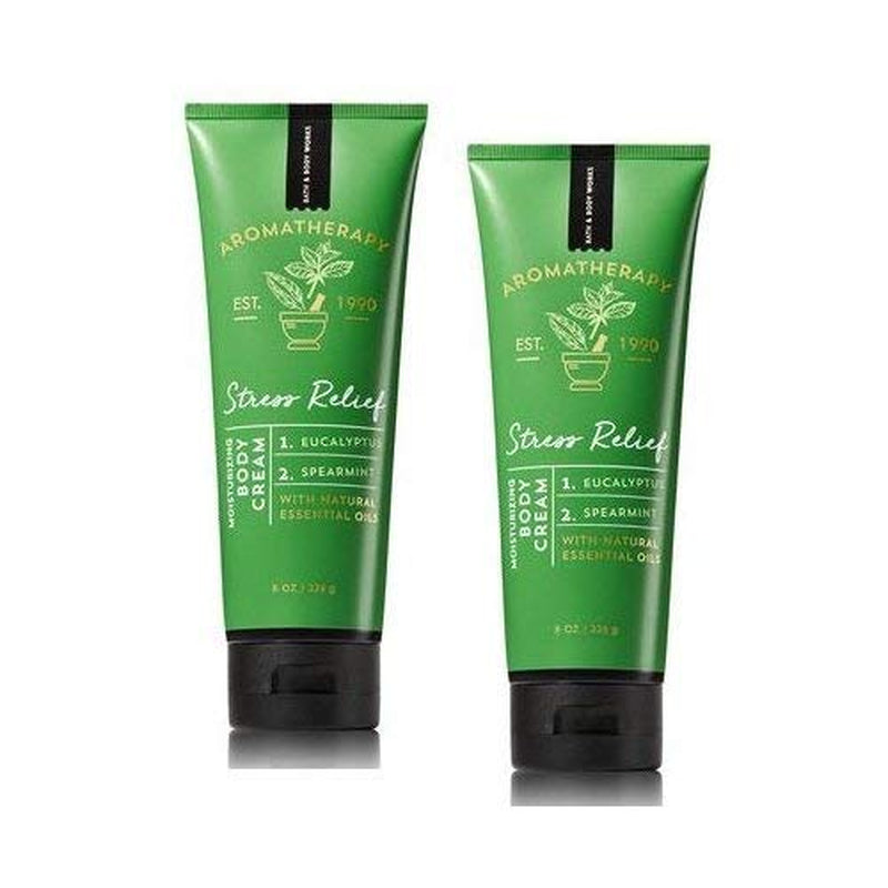 Bath and Body Works 2 Pack Aromatherapy Stress Relief Eucalyptus & Spearmint Body Cream. 8 Oz. Health & Beauty > Personal Care > Cosmetics > Bath & Body Bath & Body Works
