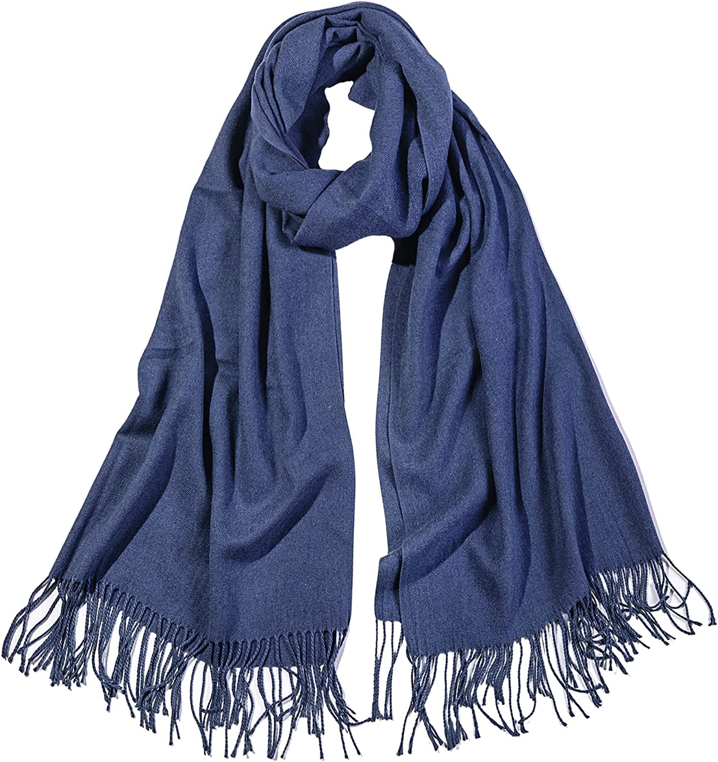 SOJOS Women Large Soft Cashmere Feel Pashmina Shawls and Wraps Winter Scarf for Evening Dresses SC304 Apparel & Accessories > Clothing Accessories > Scarves & Shawls SOJOS Blue