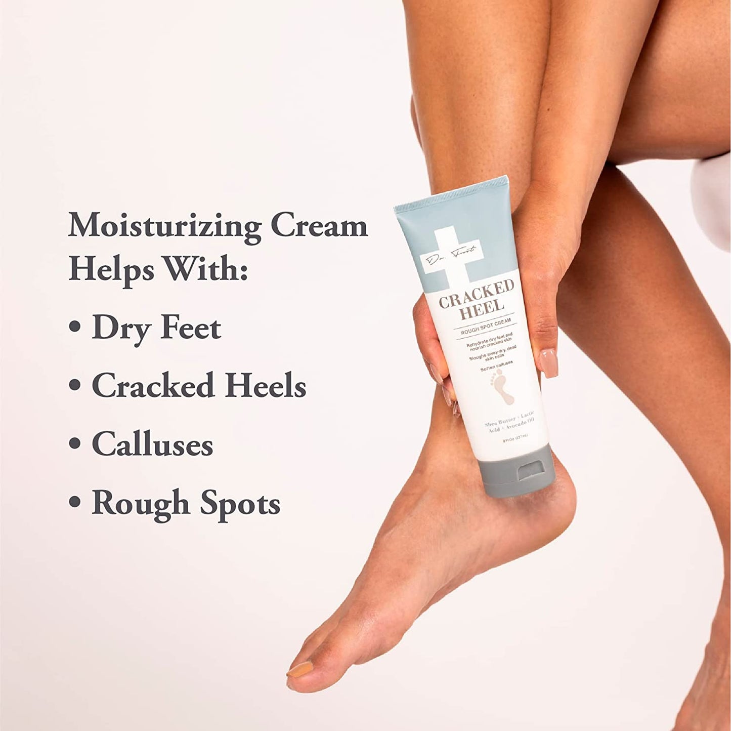 Dr. Foot Cracked Heel Moisturizer Foot Cream Skincare Lotion. Moisturizing Skin Care Lotion W/ Shea Butter & Lactic Acid Helps Heal Cracked Heels, Dry Skin on Feet, & Soften Calluses, Large 8 Fl Oz Health & Beauty > Personal Care > Foot Care Dr. Foot