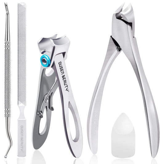 Nail Clippers for Thick Nails, Professional Ingrown Toenail Clippers Podiatrist Tools, Wide Jaw Opening Thick Nail Clippers, Stainless Steel Large Toenail Clippers Pedicure Kit 4 Pcs for Seniors & Men Health & Beauty > Personal Care > Cosmetics > Cosmetic Tools > Nail Tools Ousen Beauty