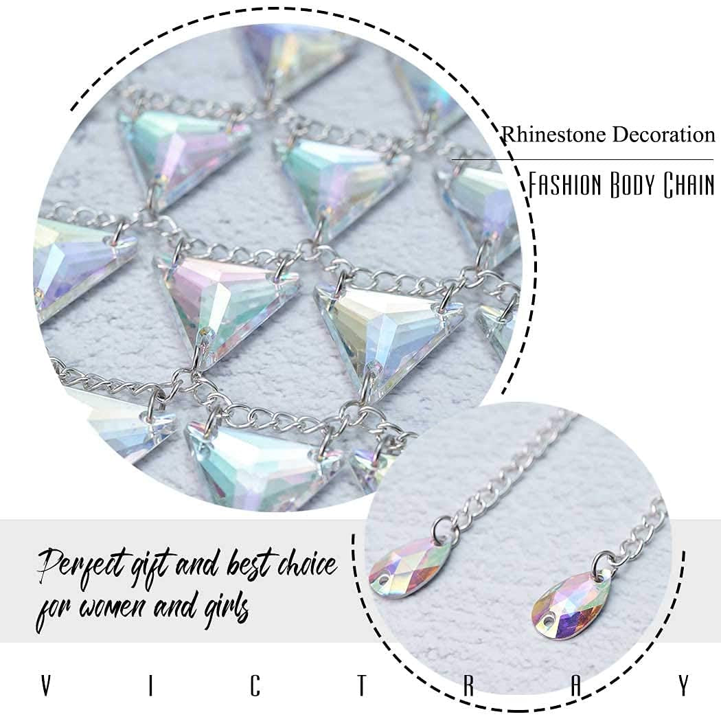 Victray Silver Waist Chain Beach Body Chains Fashion Waist Jewelry Rave Body Accessories for Women and Girls Apparel & Accessories > Jewelry > Body Jewelry Victray