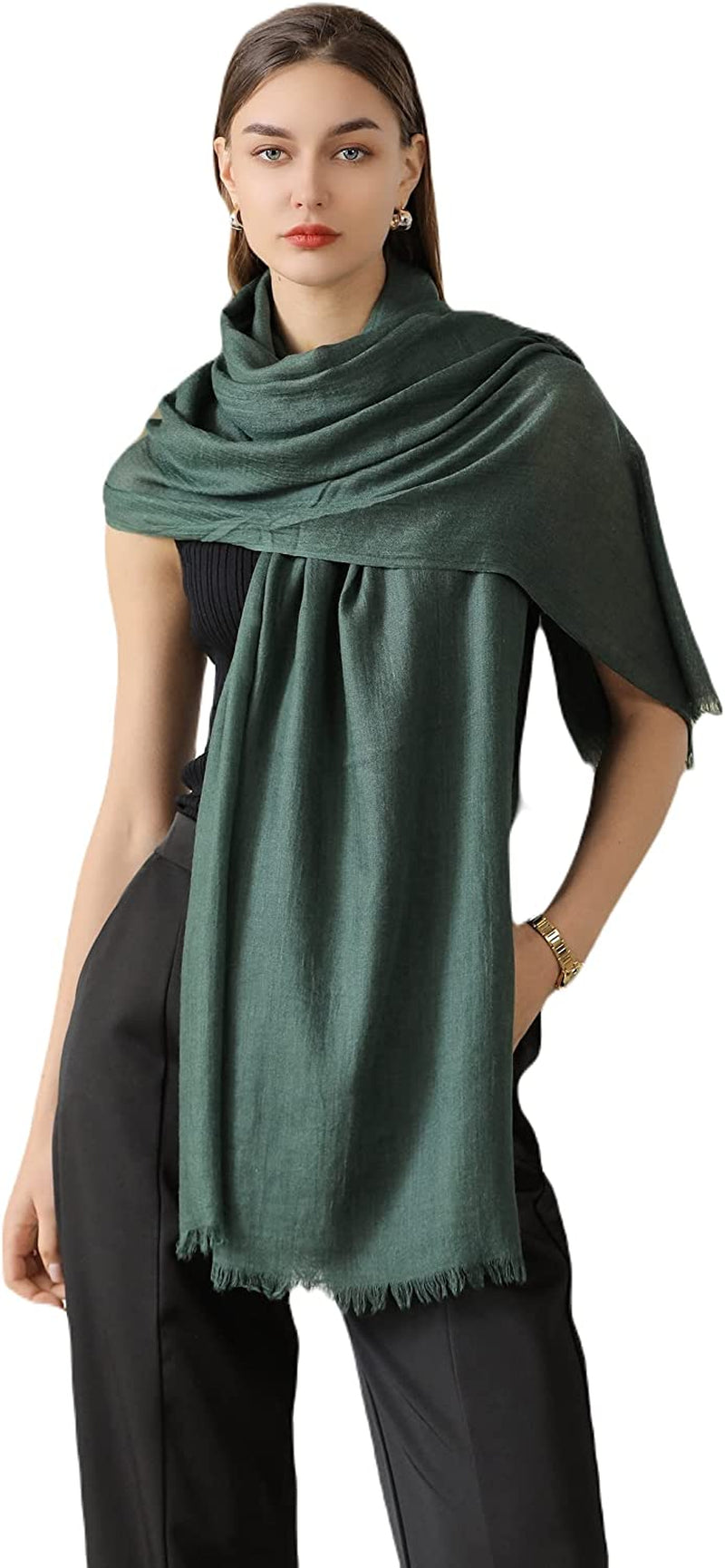 Jeelow Cotton Feel Scarf Shawl Wrap Soft Lightweight Scarves and Wraps for Men Women Apparel & Accessories > Clothing Accessories > Scarves & Shawls Jeelow