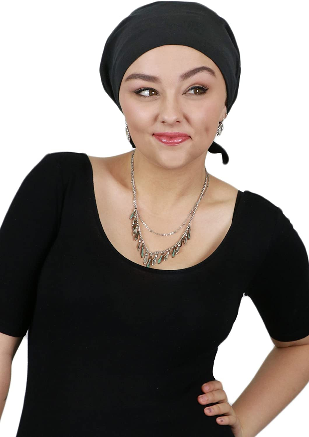 Head Scarf for Women Cancer Headwear Chemo Caps Wraps Head Coverings Cotton Scarves Celeste Apparel & Accessories > Clothing Accessories > Headwear Hats Scarves & More Black