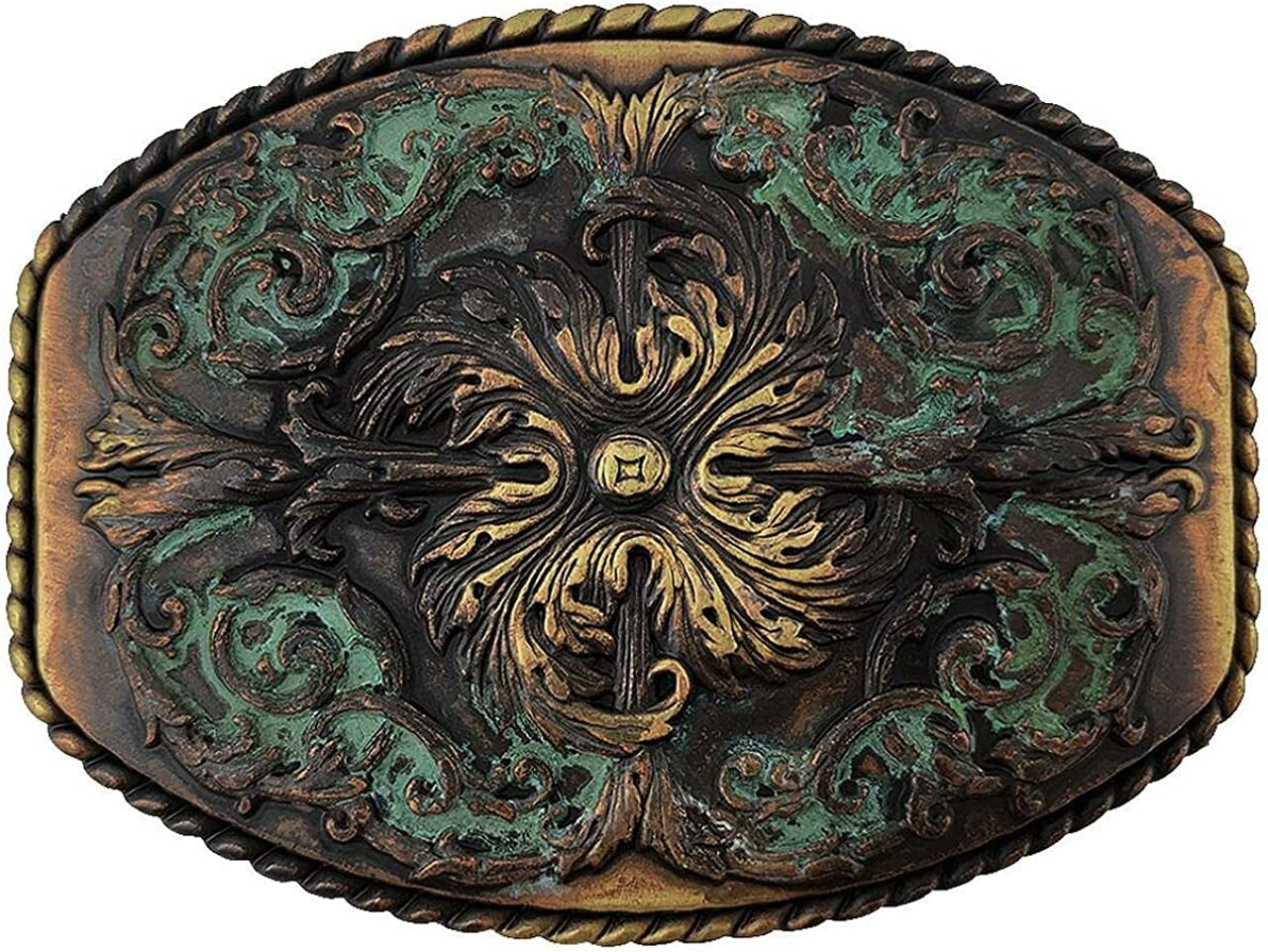 Western Floral Eagle Dogs Birds Star Replacement Belt Buckle Fits 1-1/2"(38Mm) Belt Strap-Multi-Style Options Apparel & Accessories > Clothing Accessories > Belt Buckles Belts.com Type Buckle T1 - Ha0016 Copper Patina 1-1/2"