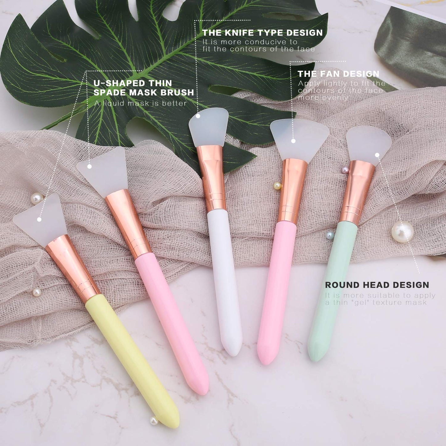 Elisel 5Pcs Silicone Face Mask Brushes Flexible Facial Mud Mask Applicator Brush for Applying Facial Mask,Sleeping Mask, Clay Mask,Body Lotion Mask Beauty Tools Makeup Brushes Applicator (Style 1) Health & Beauty > Personal Care > Cosmetics > Cosmetic Tools > Makeup Tools Elisel