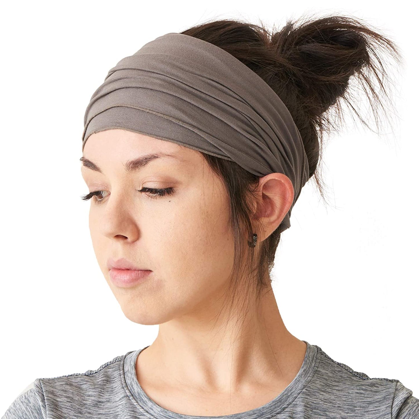 Mens Head Wraps Elastic Bandana - Japanese Headband Workout Women Hair Black Apparel & Accessories > Clothing Accessories > Bandanas & Headties CHARM Charcoal Gray