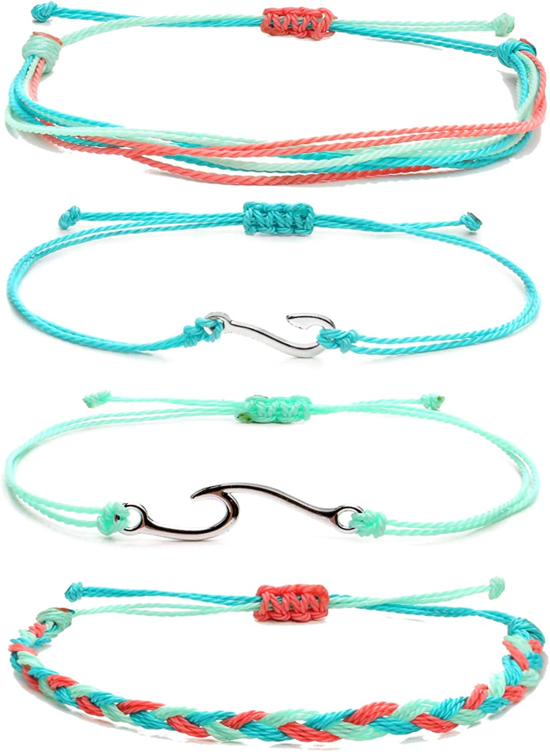 Choice of All String Bracelets for Teen Girls Boho Waterproof Bracelets Ankle Bracelets for Girls Christmas Gifts Wave Surfer Bracelets Summer Beach Anklets Apparel & Accessories > Jewelry > Anklets choice of all Green