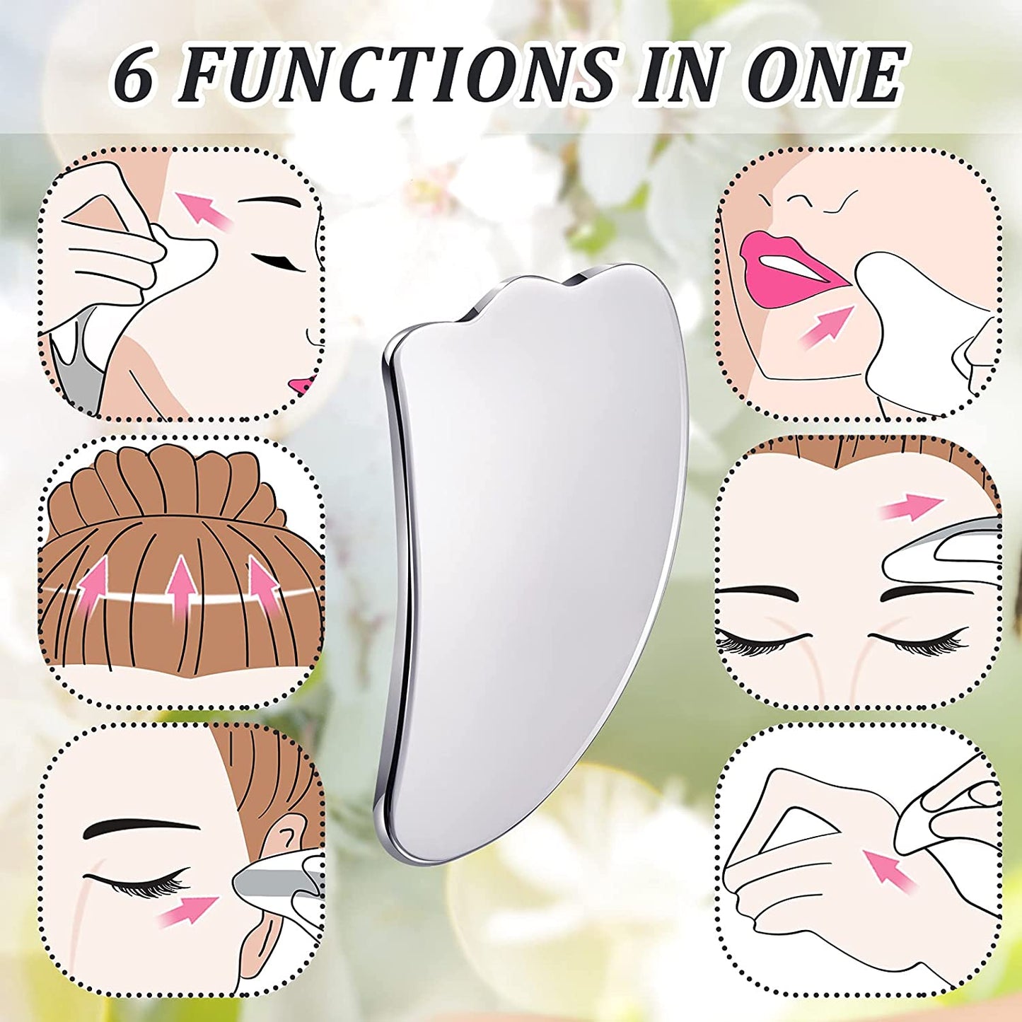 Nuanchu Guasha Tool for Face Stainless Steel Gua Sha Facial Tools Metal Gua Sha Tighten Skin Care Tools Massage Beauty Tool for Body Eyes Neck Massager with Travel Pouch (Claw Style) Health & Beauty > Personal Care > Cosmetics > Cosmetic Tools > Skin Care Tools Nuanchu