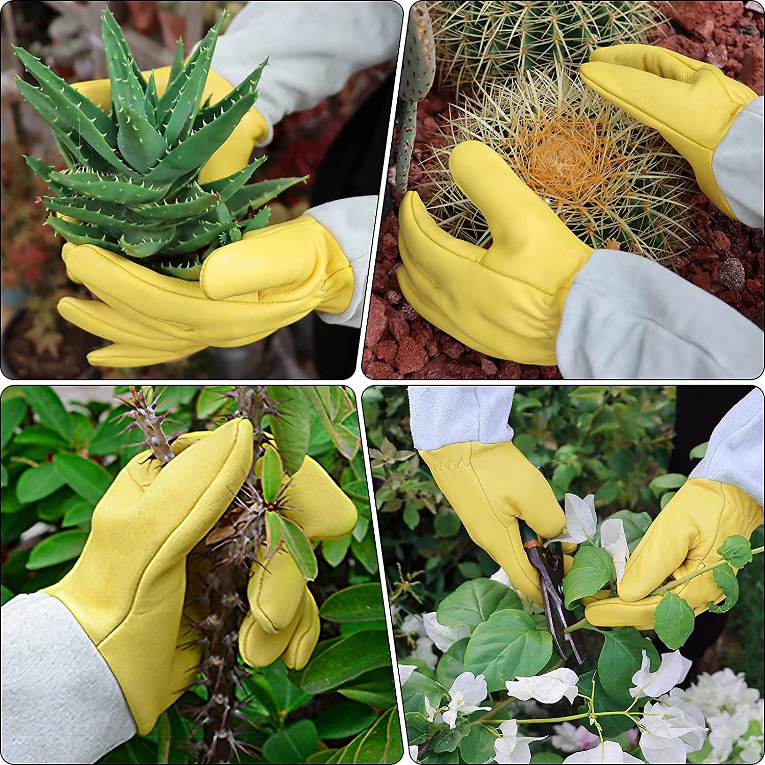 Supersfel Gardening Gloves for Women/Men, Rose Pruning Thorn-Proof Gloves, with Adjustable Cuff and Durable Goatskin Leather, Comfy Breathable Long Sleeve Work Garden Gauntlet Gloves for Yard Work(M) Apparel & Accessories > Clothing Accessories > Gloves & Mittens Supersfel