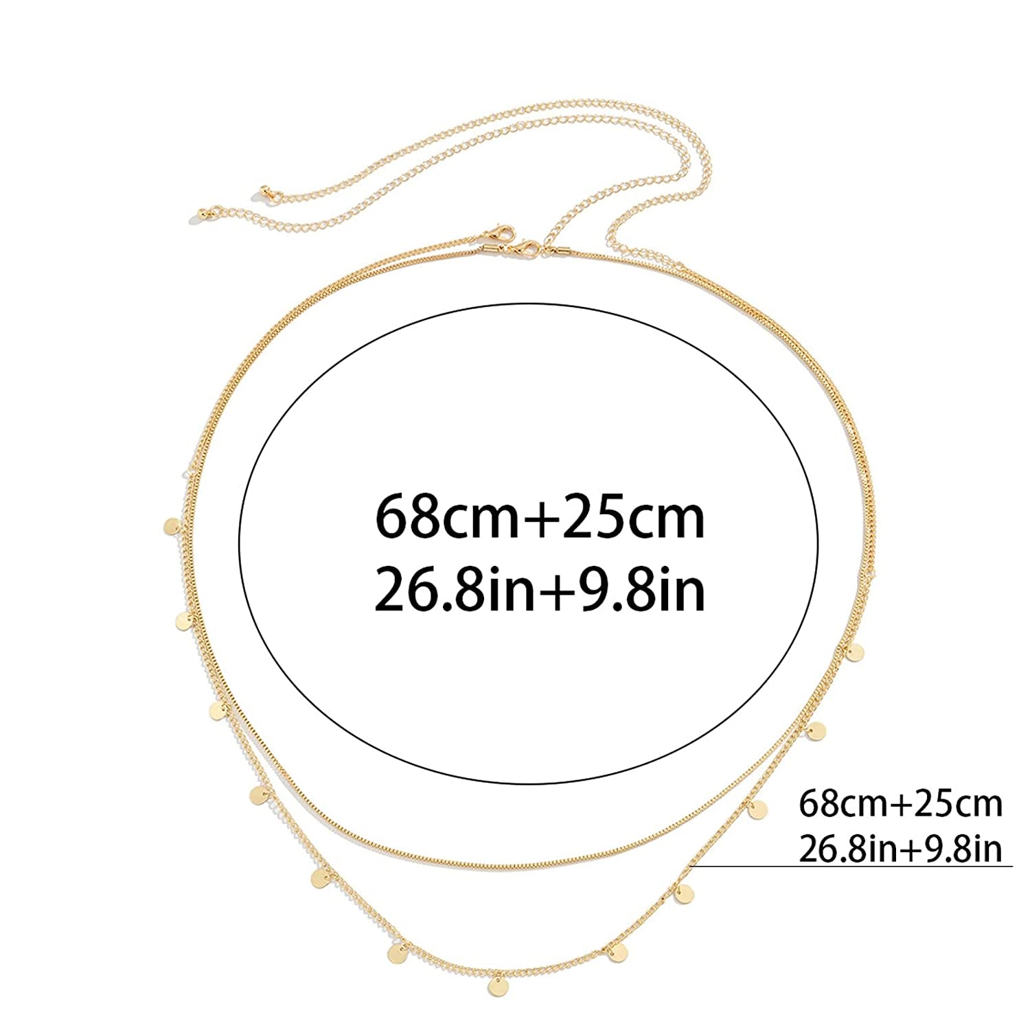 Simple Multilayer Waist Chain Beach Bikini Belly Waist Chain Adjustable Sequin Waist Belly Chain Summer Body Chain for Women and Girls (Waist Jewelry) Apparel & Accessories > Jewelry > Body Jewelry Courmoek