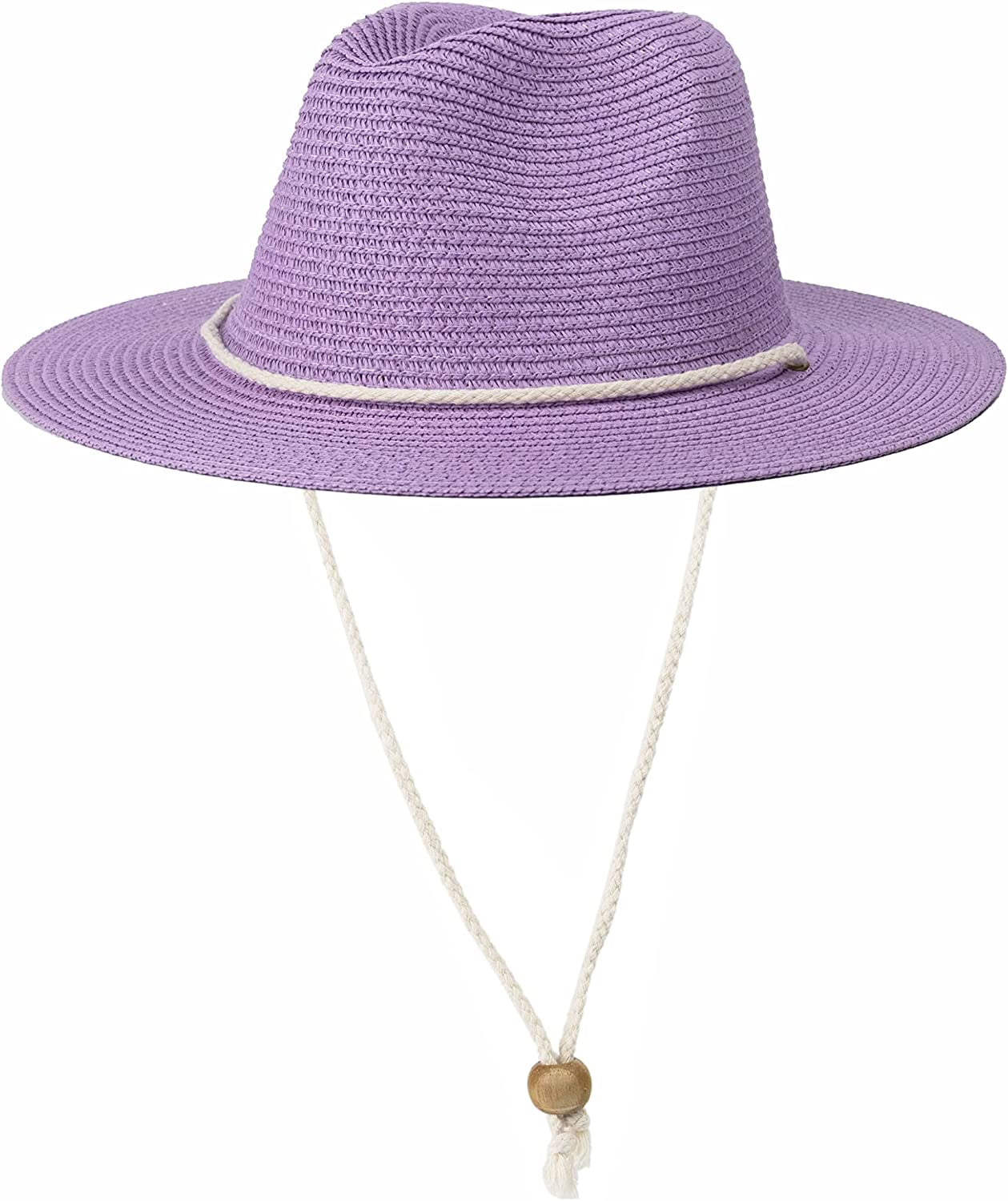 Koreshion Women Straw Panama Hat Summer Wide Brim Fedora Cap Beach Sun Hats UPF50+ Apparel & Accessories > Clothing Accessories > Hats Koreshion Purple
