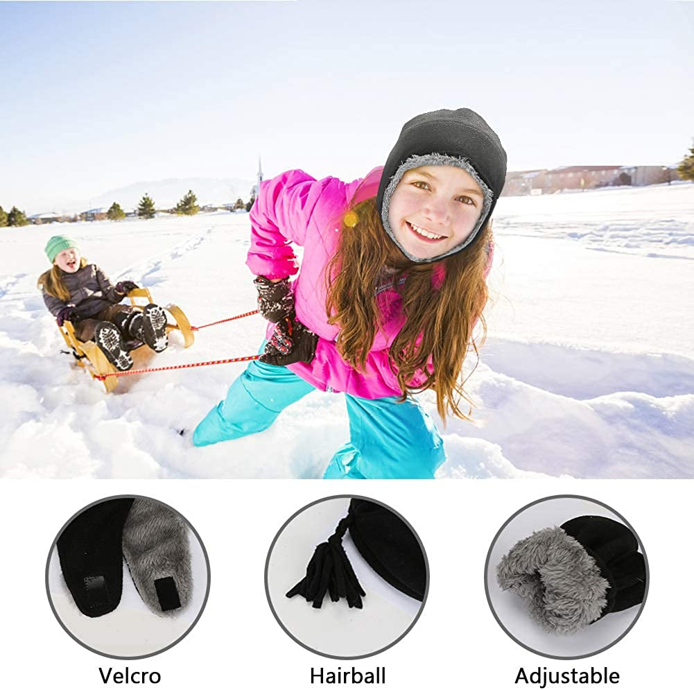 Child Winter Hat Set, Bicyclestore 3 Pcs Soft Warm Children Beanie Cap with Neck Warmer and Gloves, Kids Hat & Mittens Set Ski Warm Set Outdoor Earmuffs for Baby Childrens Girls Boys (2-5 Years) Apparel & Accessories > Clothing Accessories > Gloves & Mittens BicycleStore