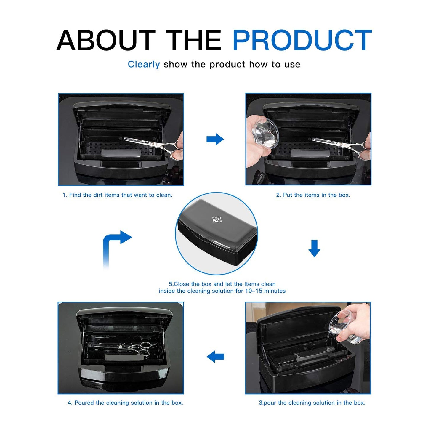 Sanitizing Tray-Sanitizing Container,Plastic Storage Box,Sanitizing Nail Art Tools,Beauty Tools Soaking Box,Tweezers,Hair Salon, Sanitizing Nail Art Equipment-Black Health & Beauty > Personal Care > Cosmetics > Cosmetic Tools > Nail Tools Aifeiter