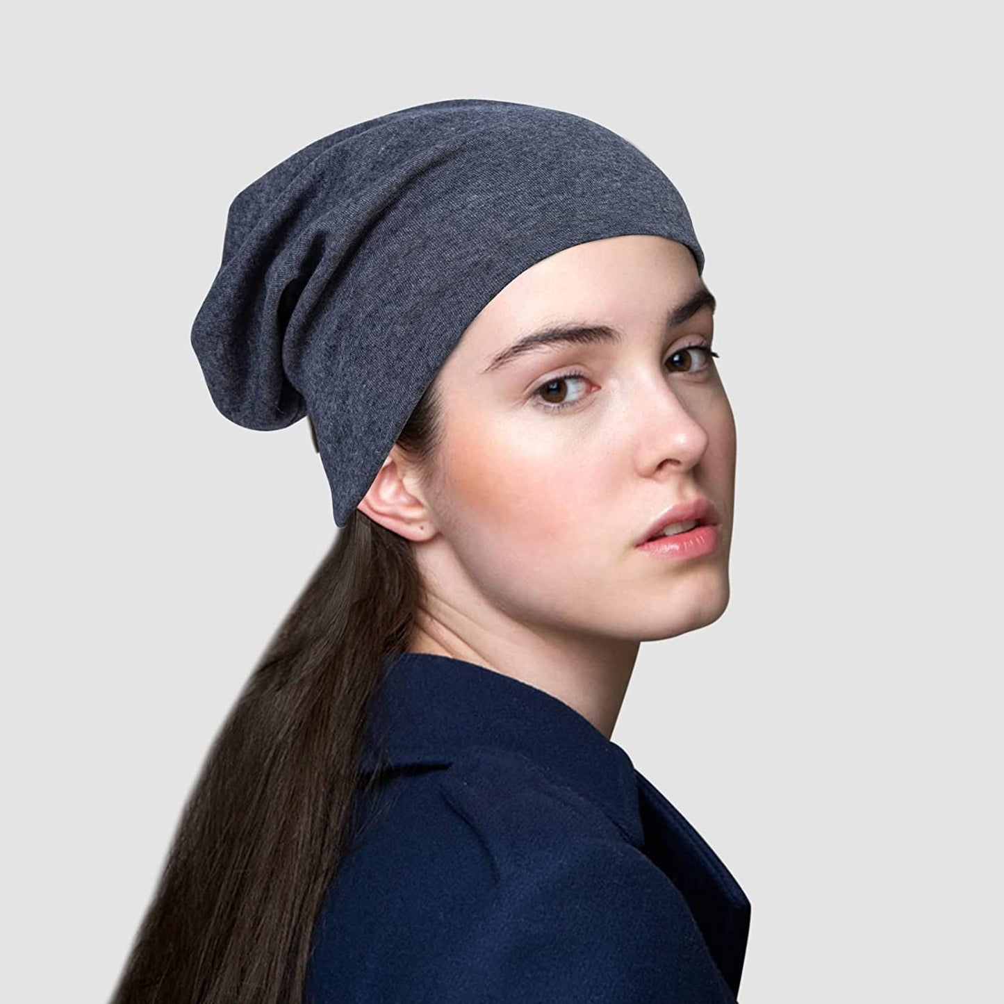 Senker Fashion 2 Pack Cotton Slouchy Beanie Hats, Chemo Headwear Caps for Women and Men Apparel & Accessories > Clothing Accessories > Headwear Senker Fashion
