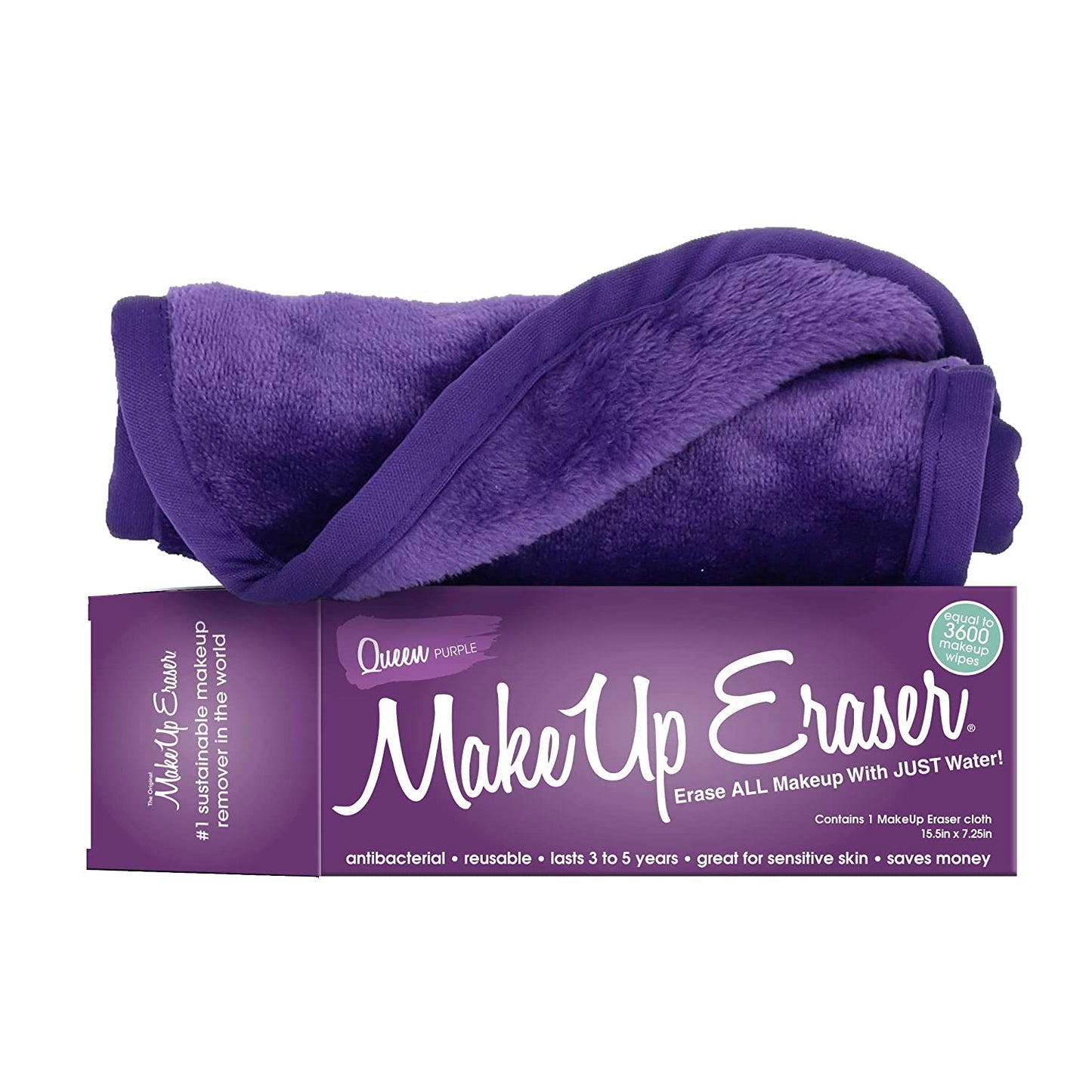 Makeup Eraser, Erase All Makeup with Just Water, Including Waterproof Mascara, Eyeliner, Foundation, Lipstick and More Health & Beauty > Personal Care > Cosmetics > Cosmetic Tools > Makeup Tools Makeup Eraser Queen Purple