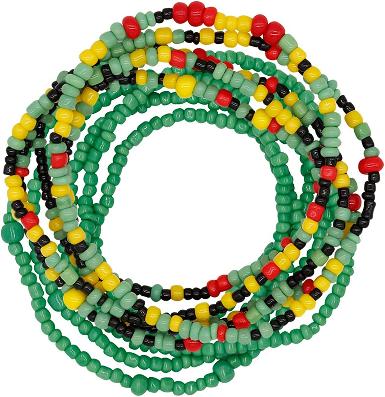 Taigood Waist Beads for Women African Waist Bead Body Chain, Beaded Belly Chain Body Jewelry Apparel & Accessories > Jewelry > Body Jewelry Taigood 2 Pieces Set 8