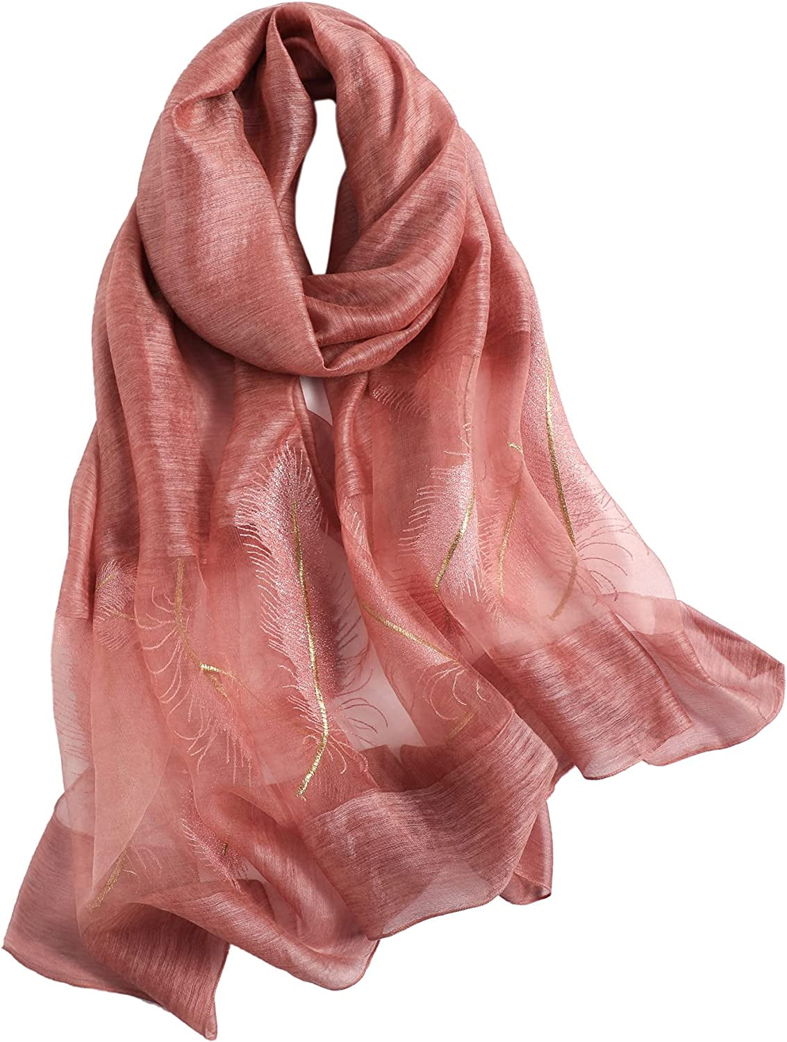 WINCESS.YU Silk Scarf for Women Lightweight Shawls and Wraps for Weddings Fashion Pashmina Shawl Embroidered Scarves Apparel & Accessories > Clothing Accessories > Scarves & Shawls WINCESS.YU Red-widen