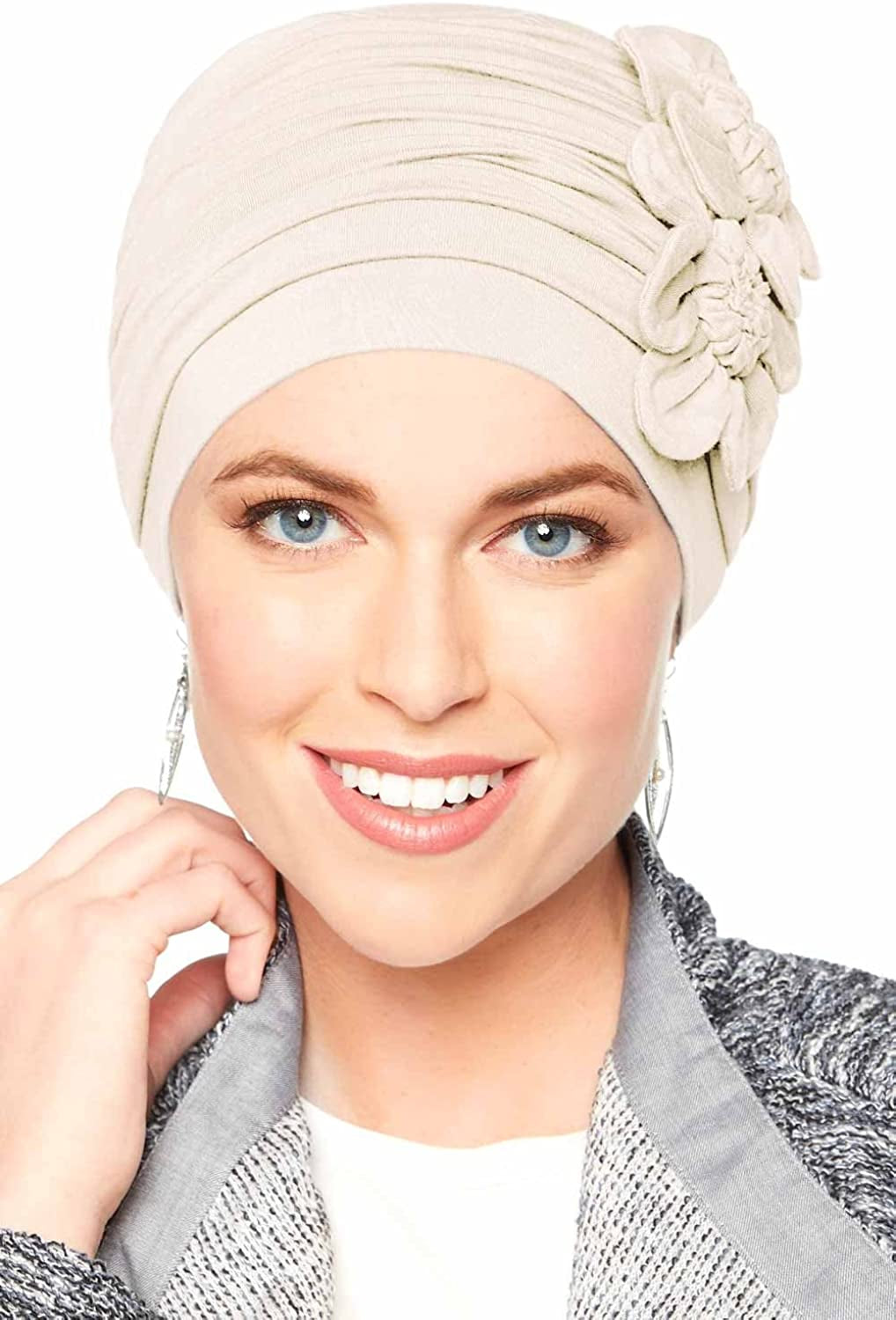Cardani Large Flapper Turban Viscose from Bamboo Hat for Large Heads Apparel & Accessories > Clothing Accessories > Headwear Cardani Luxury Bamboo - Cream One Size