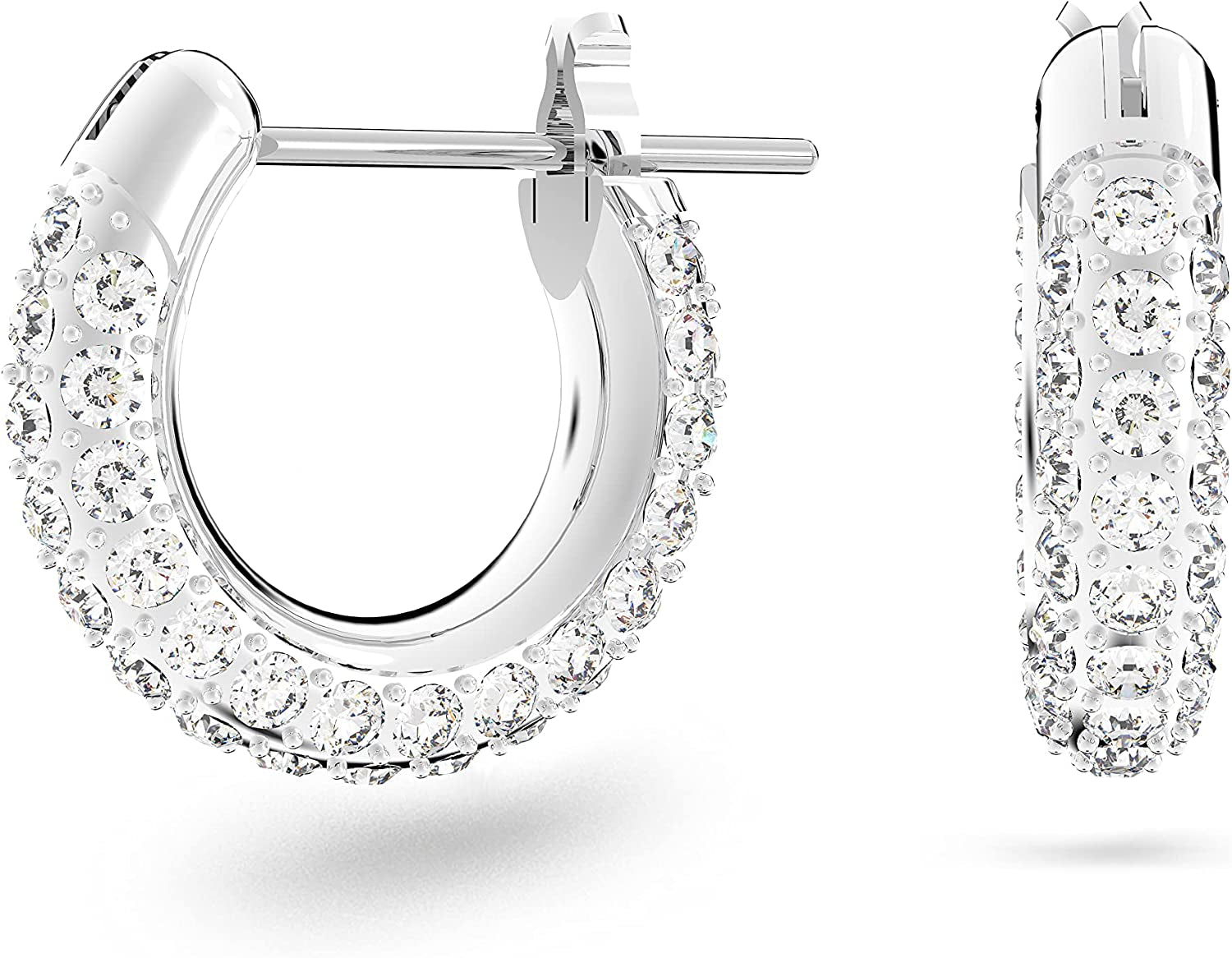 Swarovski Stone Crystal Pierced Hoop Earring Jewelry Collection Apparel & Accessories > Jewelry > Earrings SWAROVSKI Rhodium Tone Finish