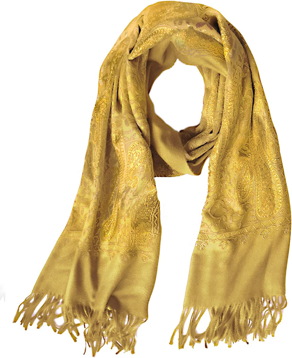 Women'S Embroidered Oversize Tassel Shawl Scarf Wraps for Women Apparel & Accessories > Clothing Accessories > Scarves & Shawls Urban CoCo #3-yellow