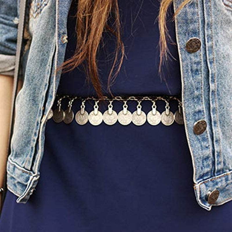 Idealway Gypsy Silver Dangle Coins Belly Chain Hippie Boho Belt Belly Dance Chain Body Jewelry Apparel & Accessories > Jewelry > Body Jewelry idealway