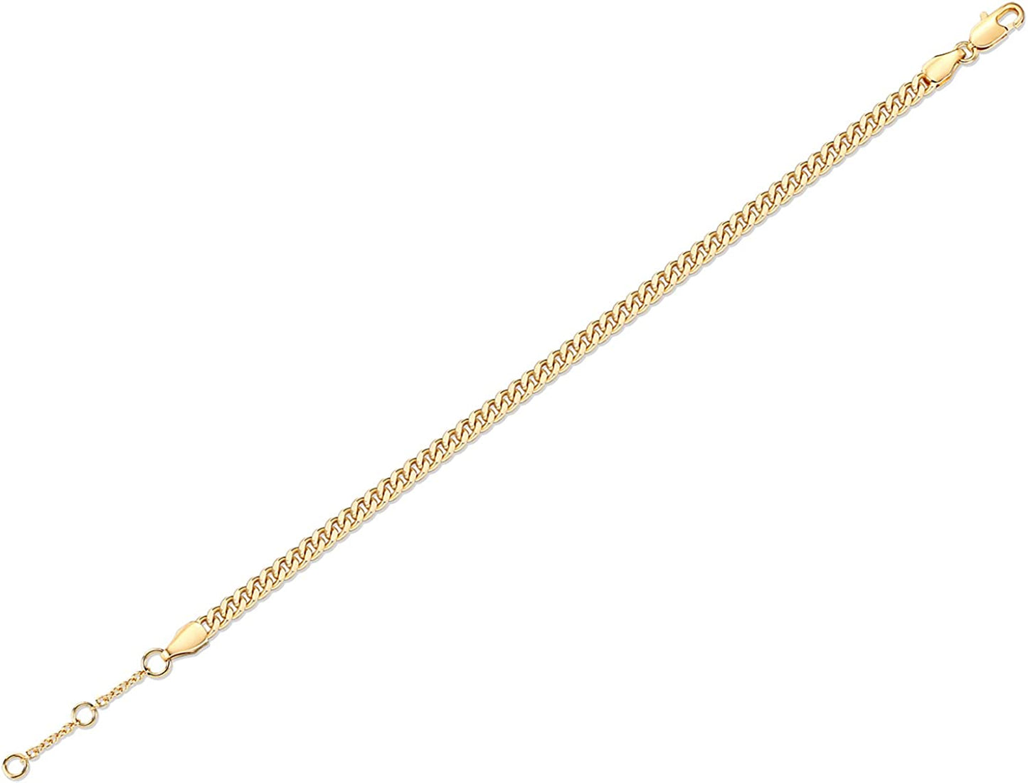 PAVOI 14K Gold Plated Paperclip/Curb/Figaro Chain Adjustable Bracelet for Women Apparel & Accessories > Jewelry > Bracelets PAVOI