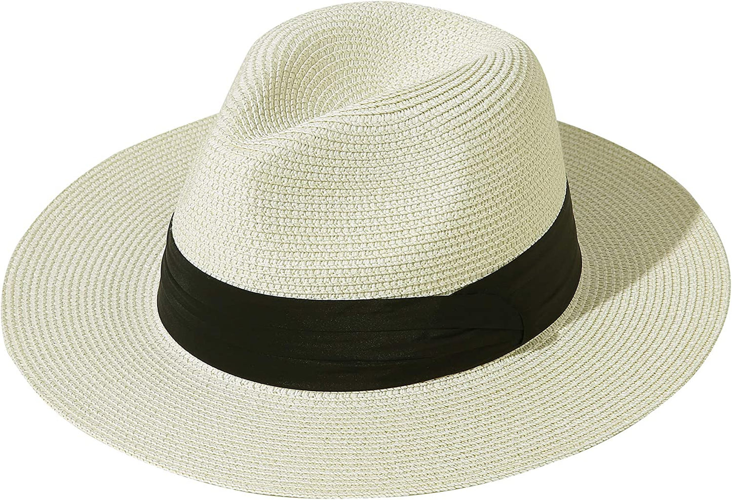 JOYEBUY Womens UPF50 Foldable Summer Straw Hat Wide Brim Fedora Sun Beach Hat Apparel & Accessories > Clothing Accessories > Hats JOYEBUY Beige