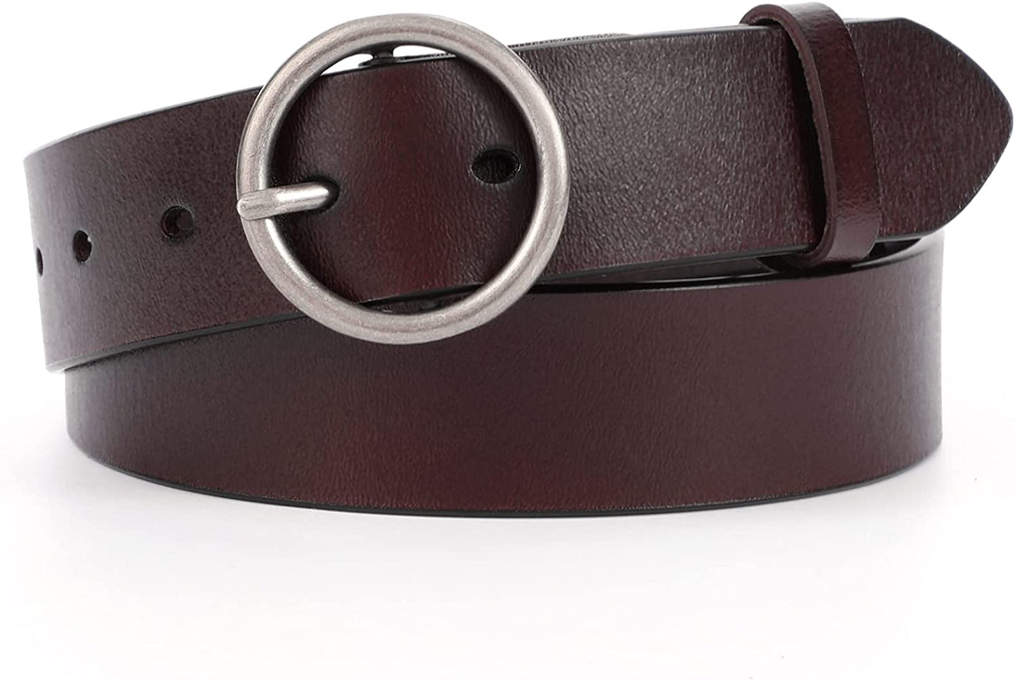 WERFORU Women Casual Dress Belt Fashion Leather Belt with O Ring Buckle for Jeans Pants Apparel & Accessories > Clothing Accessories > Belts WERFORU G-coffee Suit Pant Size 29"-34"