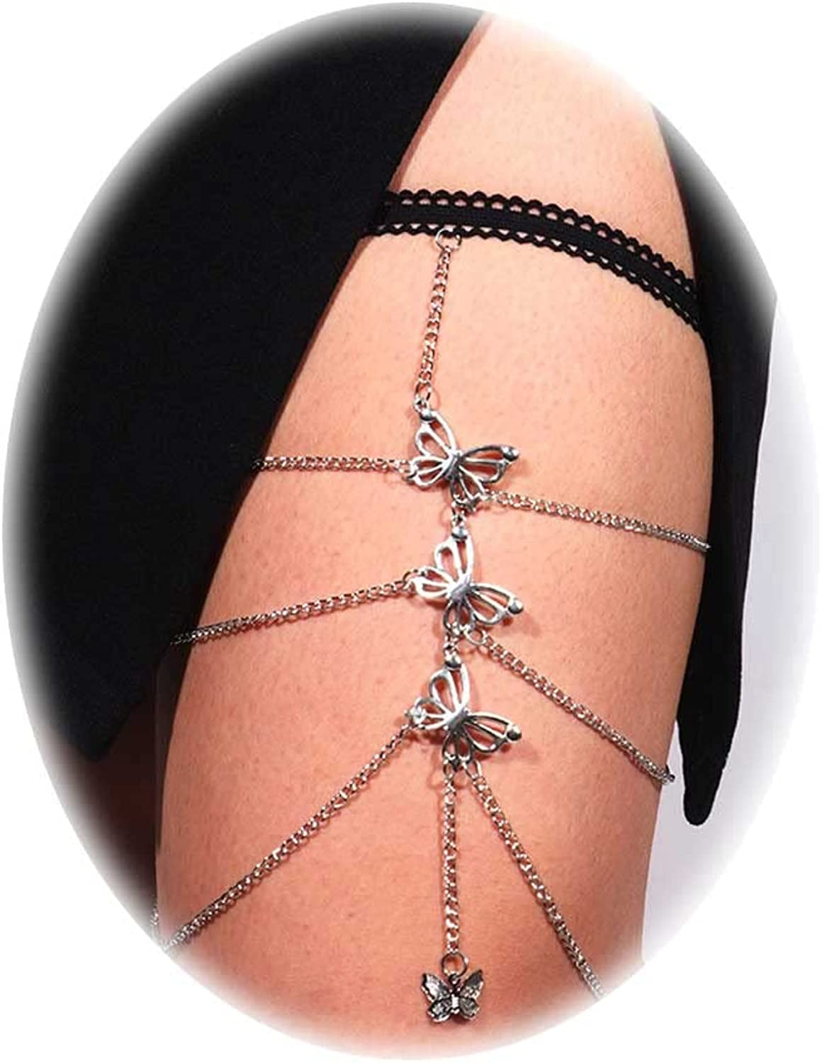 Gold Leg Chain Thigh Chain Cool Big Snake Leg Chain Jewelry for Women Girls Apparel & Accessories > Jewelry > Body Jewelry YANCHUN Butterfly-S