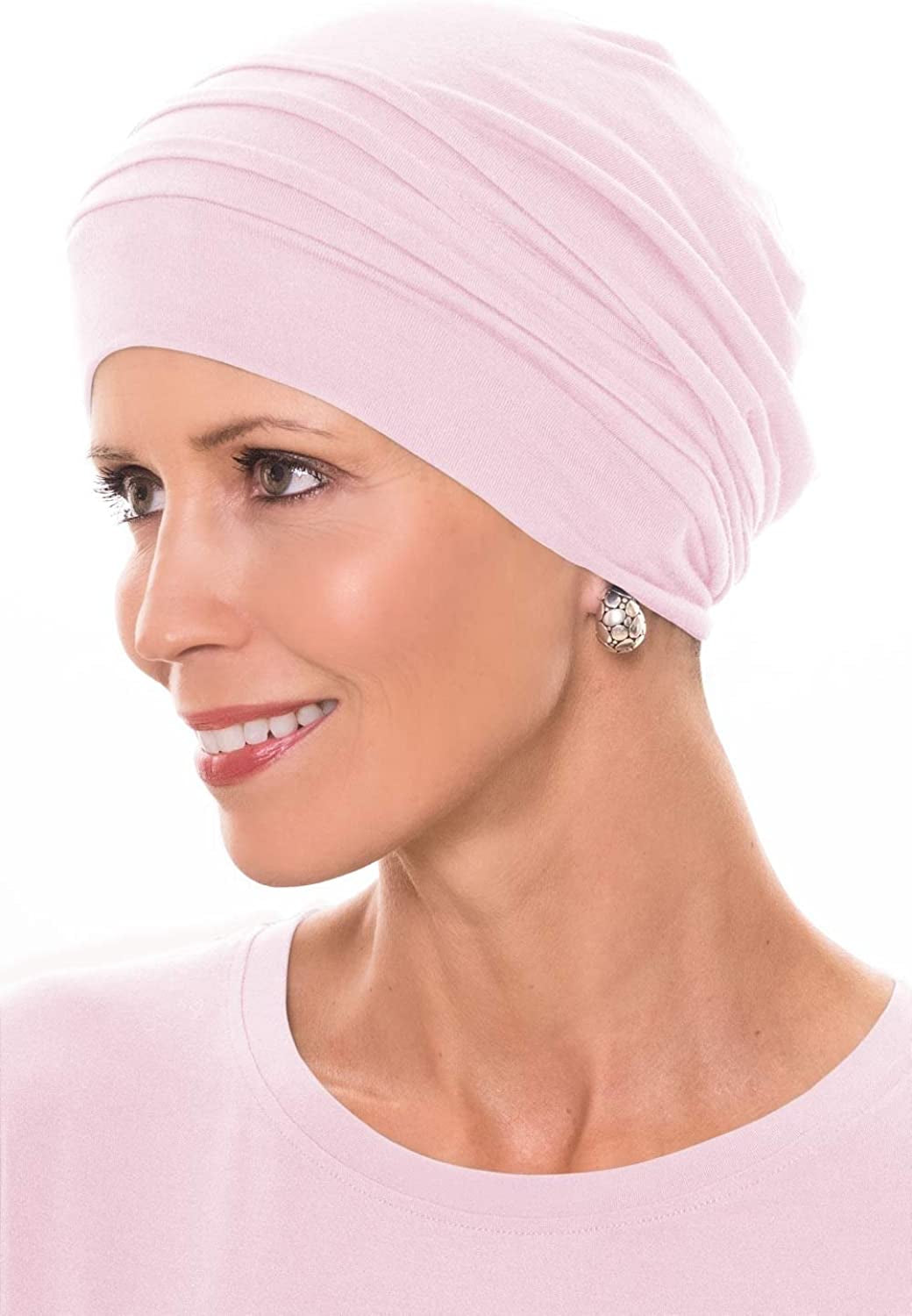 Cardani® Mod Slouchy Snood Turban - Viscose from Bamboo Hat Apparel & Accessories > Clothing Accessories > Headwear Cardani Luxury Bamboo - Cameo Pink One Size