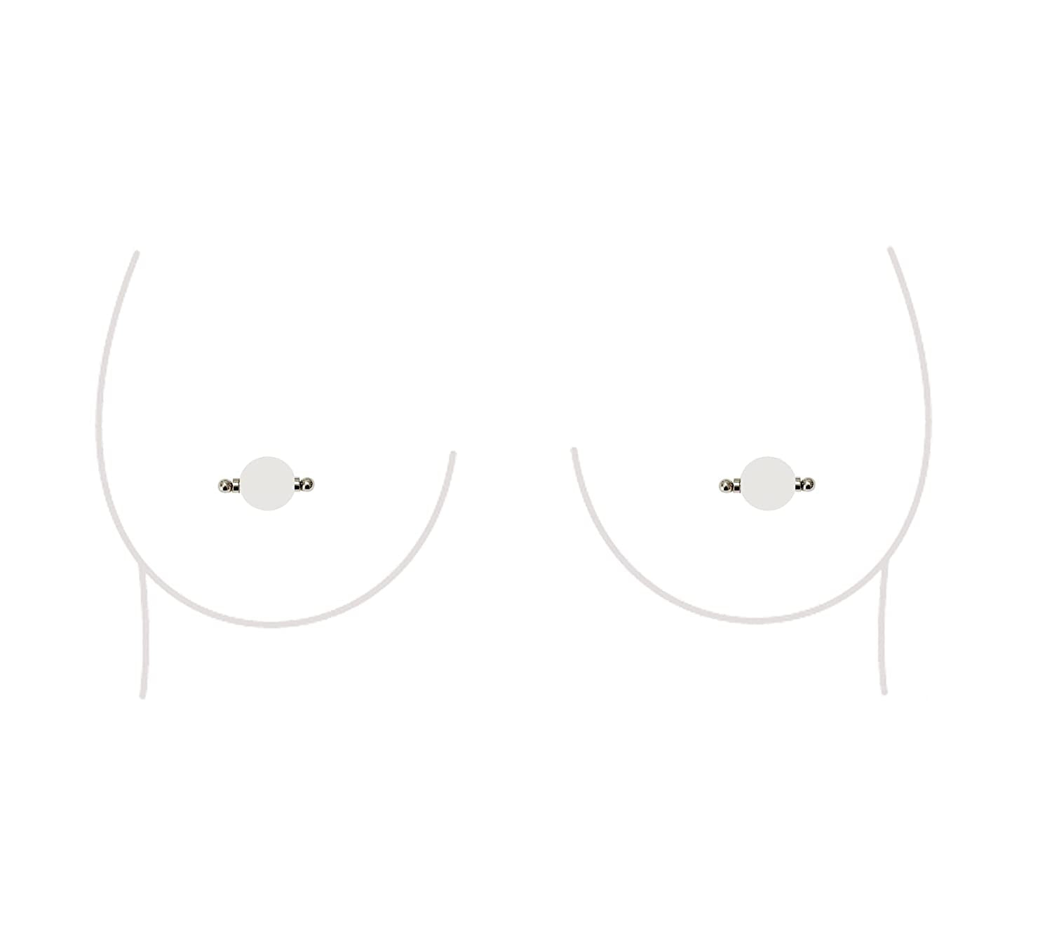 Non-Piercing Nipple Ring Magnetic Barbell Stud Fake Body Jewelry for Women (B - Black (Regular)) Apparel & Accessories > Jewelry > Body Jewelry All Body Art A - Mini (Silver)