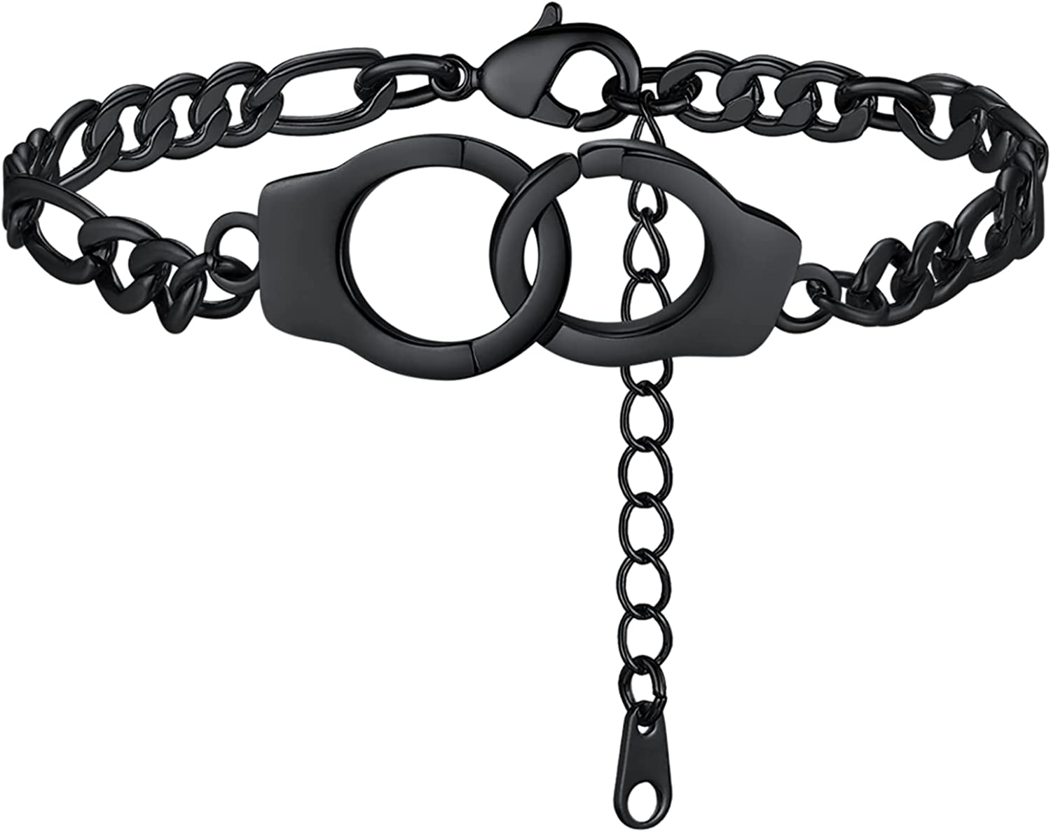 Findchic Handcuff Ankle Bracelets for Women Stainless Steel/18K Gold Plated Ankle Chain Punk Jewelry Apparel & Accessories > Jewelry > Anklets FindChic 1.handcuff & black