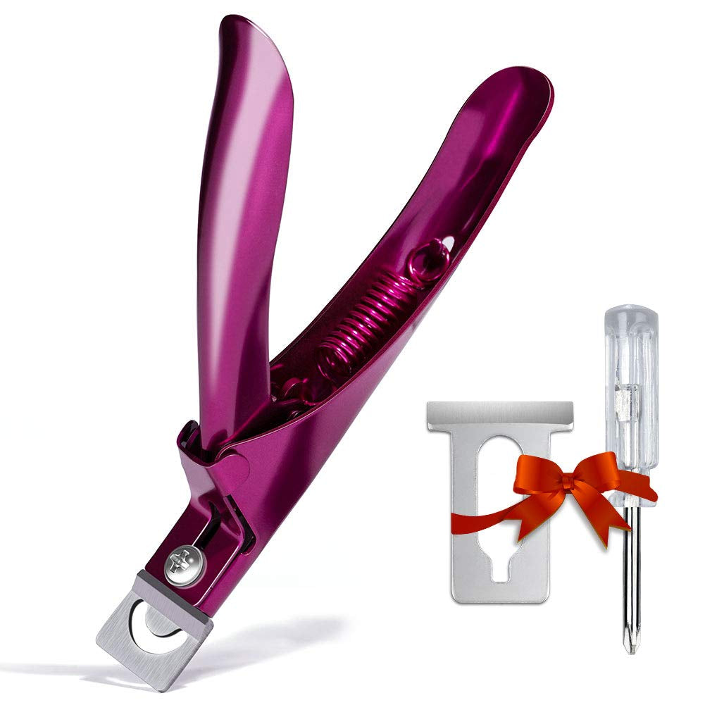 Elegant Violet Red Premium Adjustable Stainless Steel Artificial Acrylic Fake False Nail Tip Clipper Cutter Trimmer Manicure Pedicure Sharp Blade Clip Tool for Salon Home Nail Art Beauty Design DIY Health & Beauty > Personal Care > Cosmetics > Cosmetic Tools > Nail Tools GADGETS ENTREPOT Elegant Violet Red