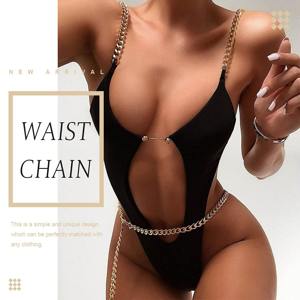 Brishow Gold Waist Chain Layered Body Chain Fashion Party Body Jewelry Accessory for Women and Girls (Gold) Apparel & Accessories > Jewelry > Body Jewelry Brishow