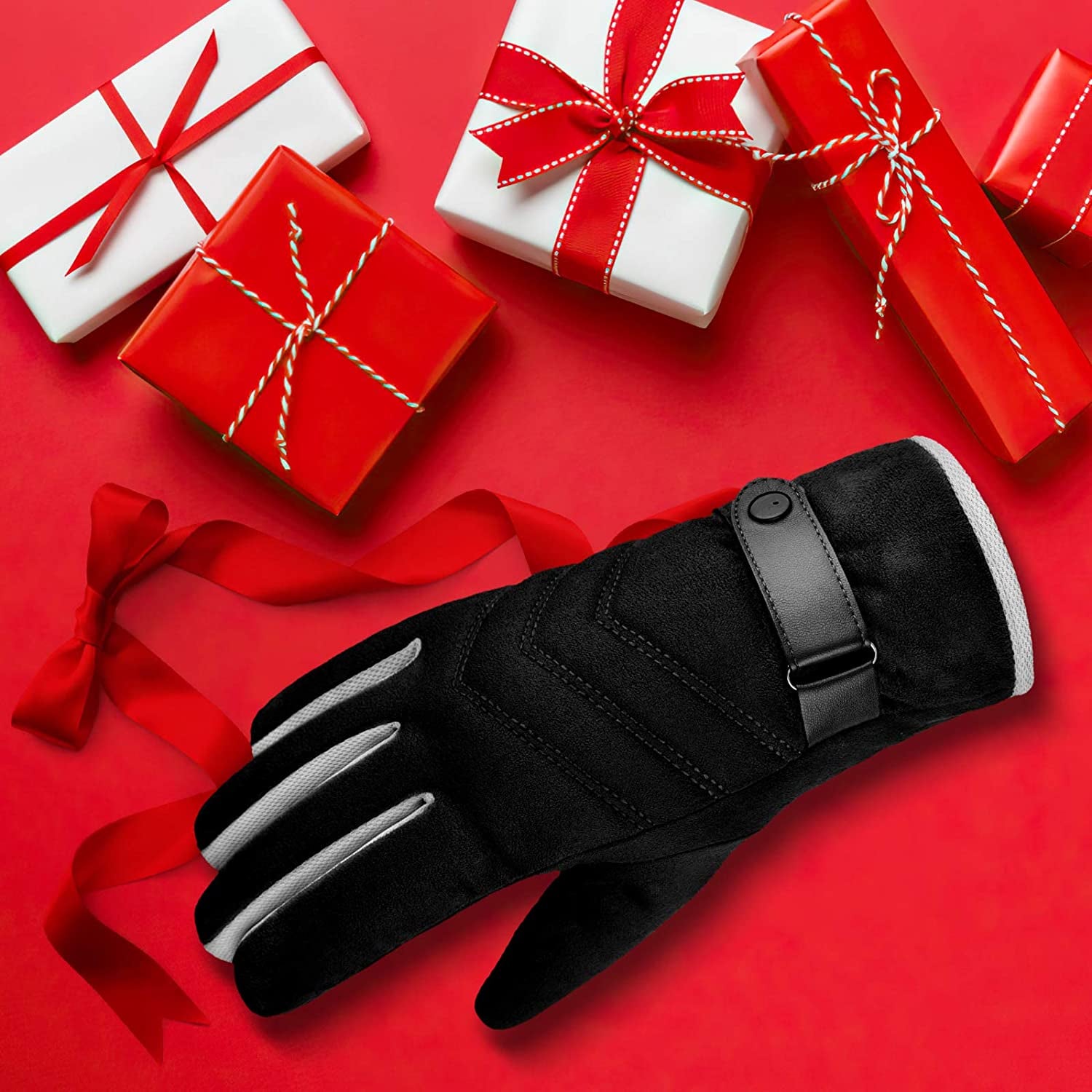 Migoo Winter Warm Gloves for Men Women, Windproof Thermal Gloves for Cold Weather Anti-Slip Snow Gloves for Driving Cycling Running Skiing Fishing Hiking Outdoor Sports Black Apparel & Accessories > Clothing Accessories > Gloves & Mittens MiGoo