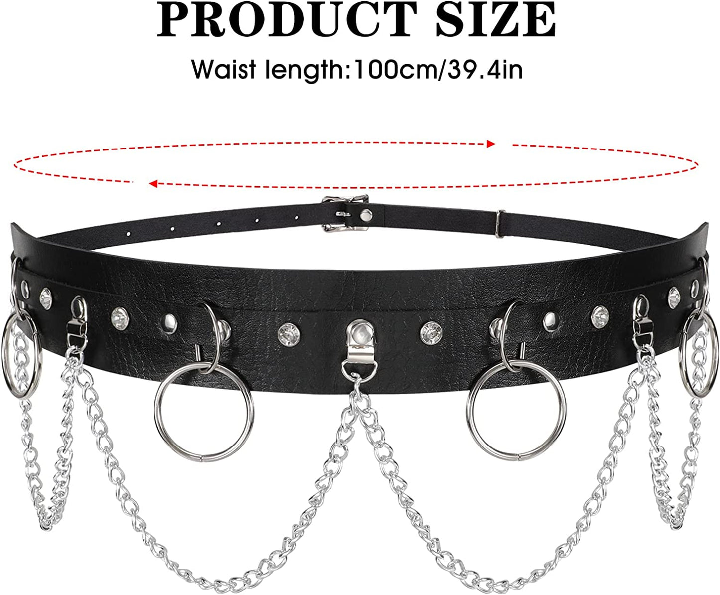 Punk Black Waist Chain Belt,Sansths 7 Layered Belly Body Chains Stylish Waist Belt Body Jewelry for Women and Girls (B-Black) Apparel & Accessories > Jewelry > Body Jewelry SANSTHS