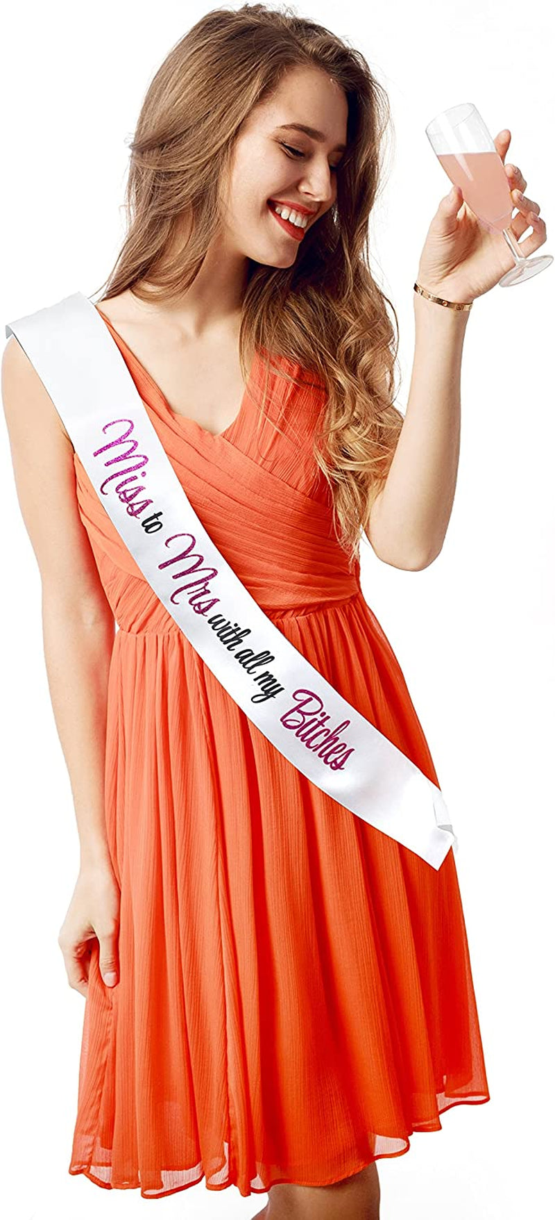 Naughty Bachelorette White Sash - Bachelorette Party Favors, Supplies, Ideas, and Decorations Apparel & Accessories > Clothing Accessories > Sashes Sterling James Company